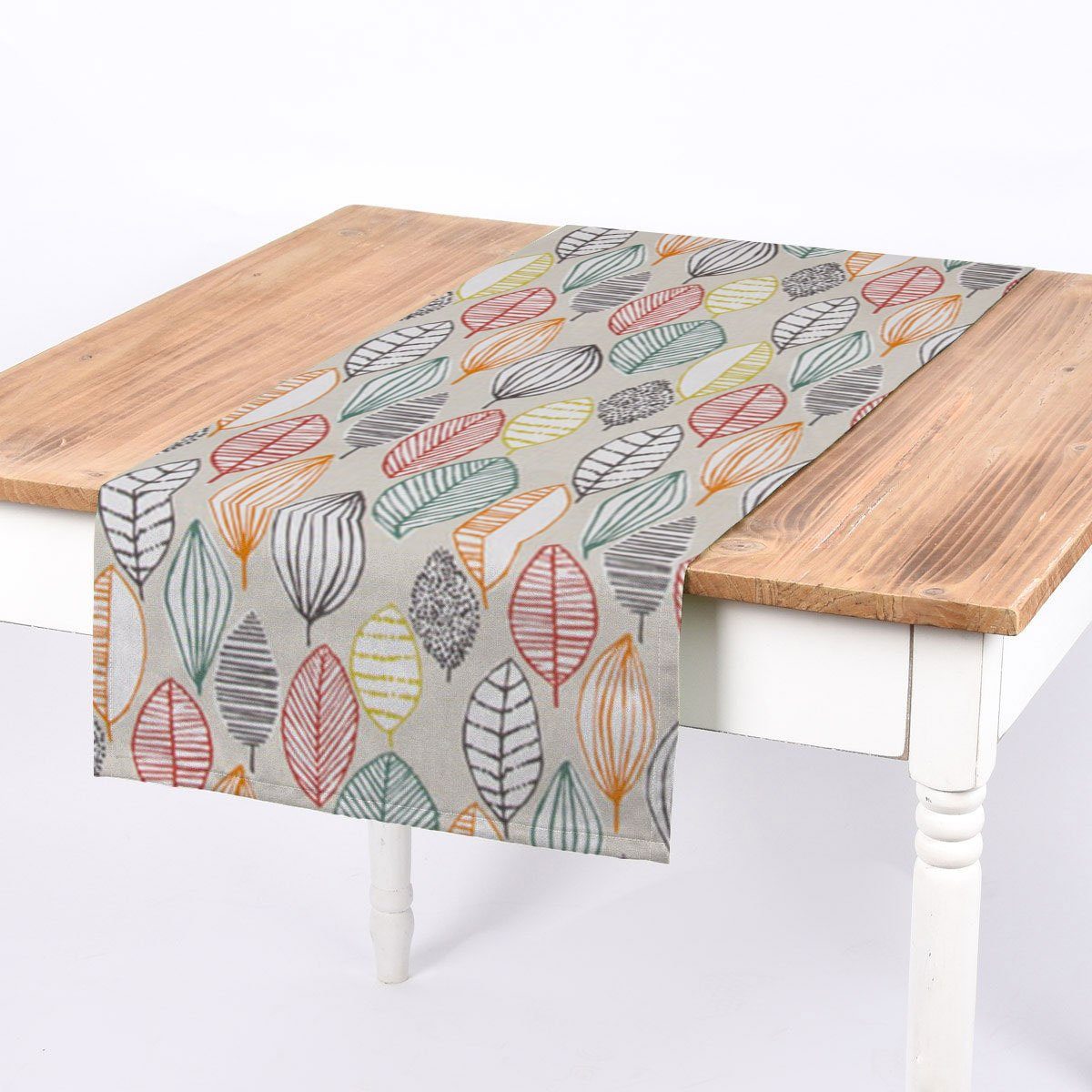 SCHÖNER LEBEN. Tischläufer SCHÖNER LEBEN. Tischläufer Canyon Blätter beige günstig online kaufen