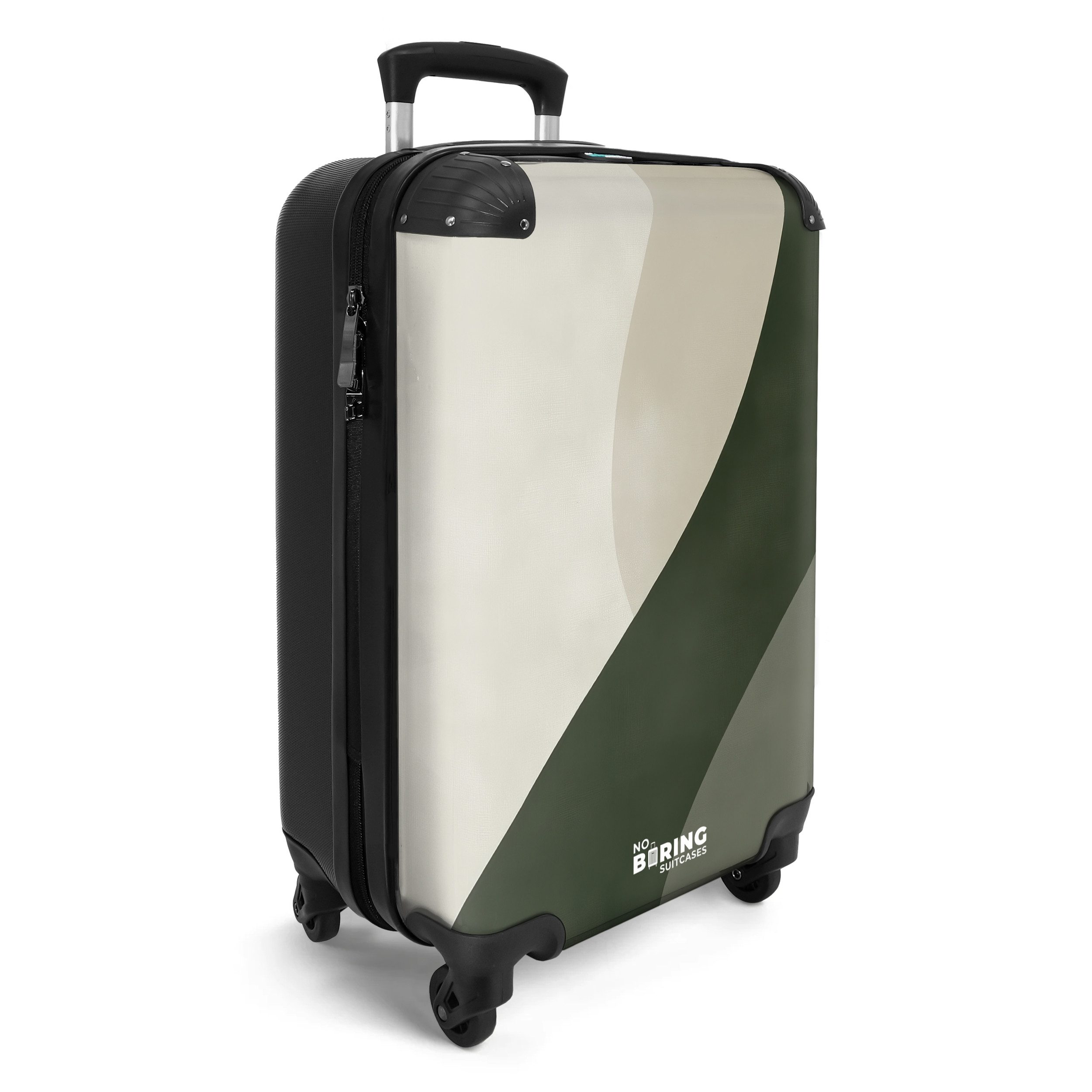 NoBoringSuitcases.com© Hartschalen-Trolley Abstrakte Welle in Olivgrün günstig online kaufen