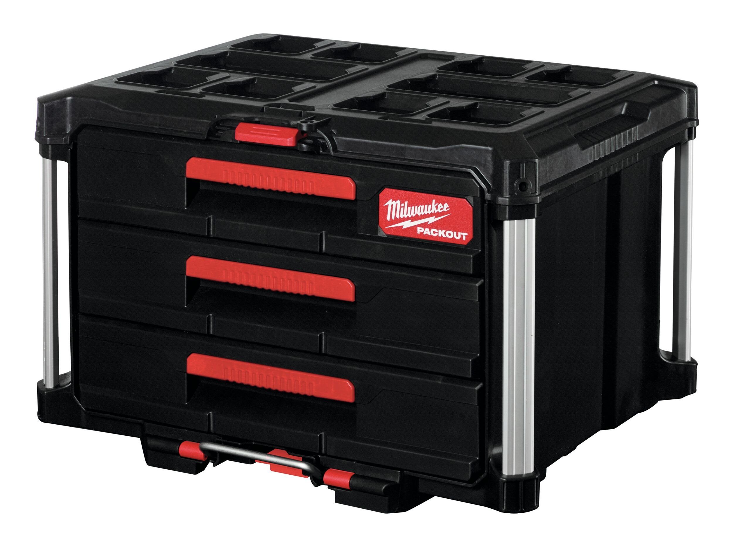 Milwaukee Werkzeugkoffer, Packout Koffer mit 3 Schubladen