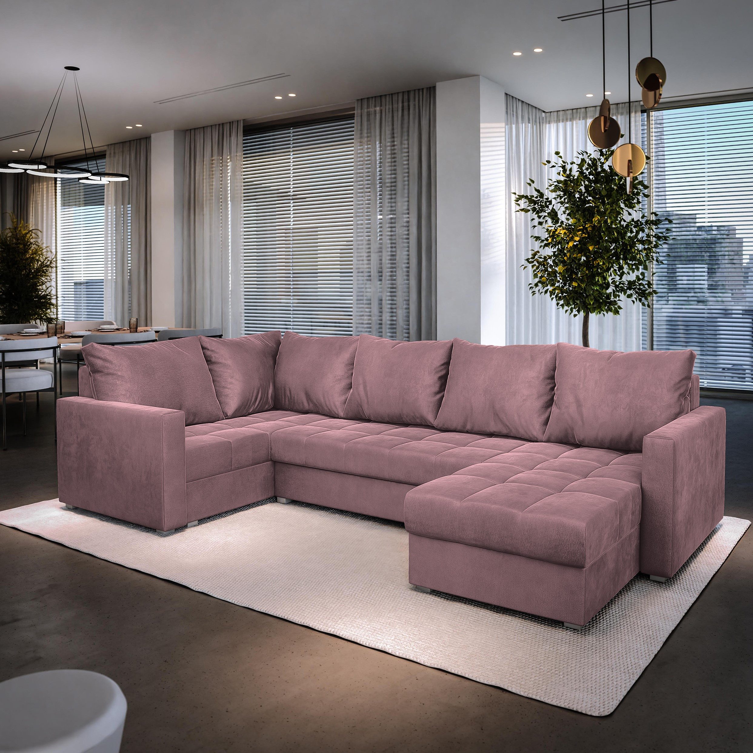 Masseno Ecksofa LORIVO mit Schlaffunktion U-Form, günstig online kaufen