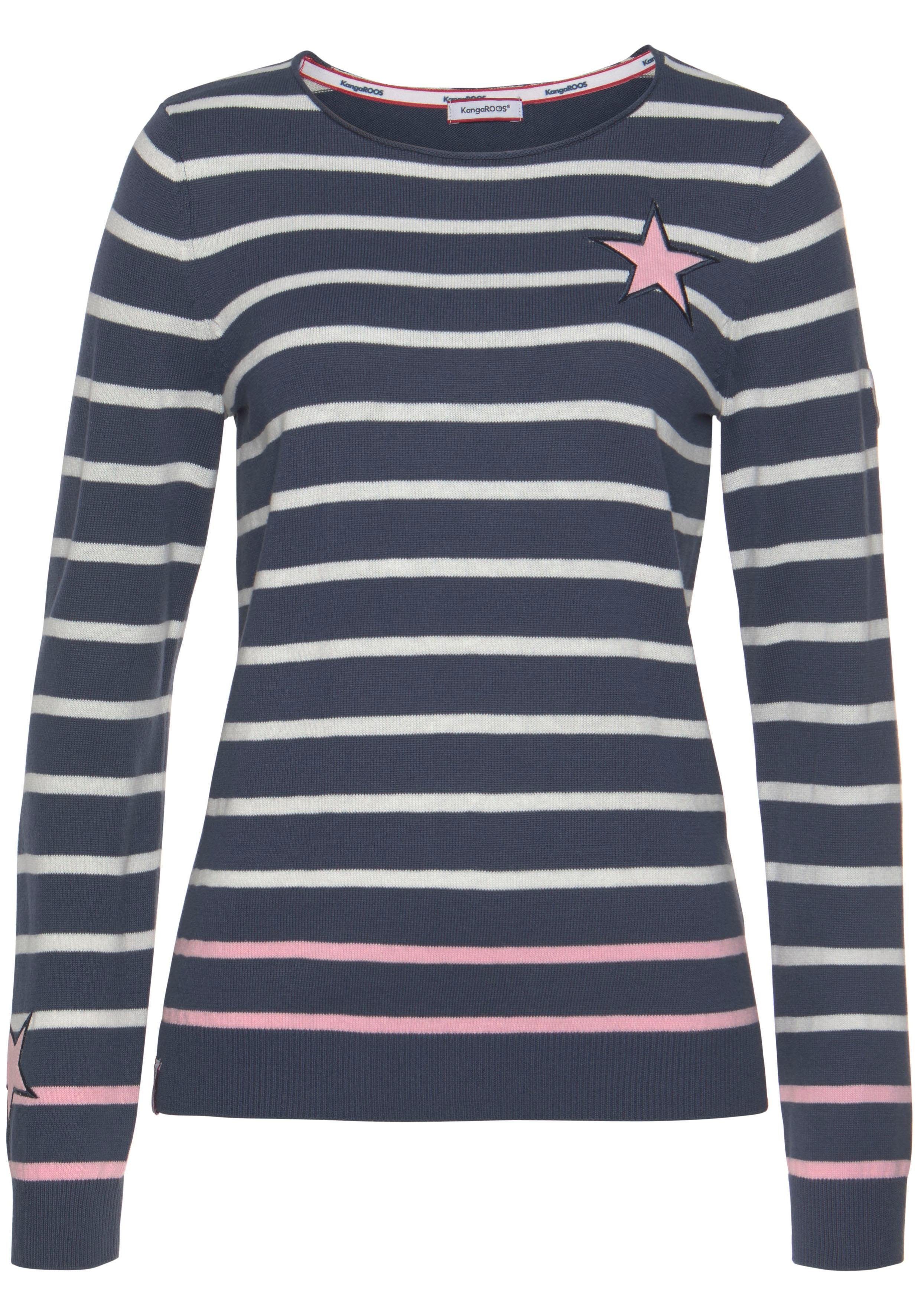 KangaROOS Streifenpullover mit kontrastfarbigen, aufgenähten Sternen. € 42,99, (€ 42,99 pro 1 Stk).