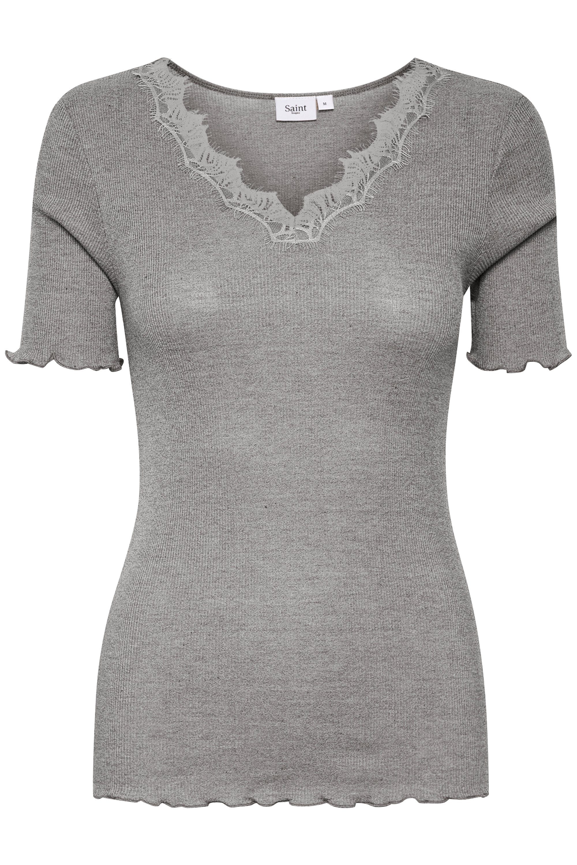 Saint Tropez T-Shirt T-shirt MayaSZ Mist Grey Melange | T-Shirts