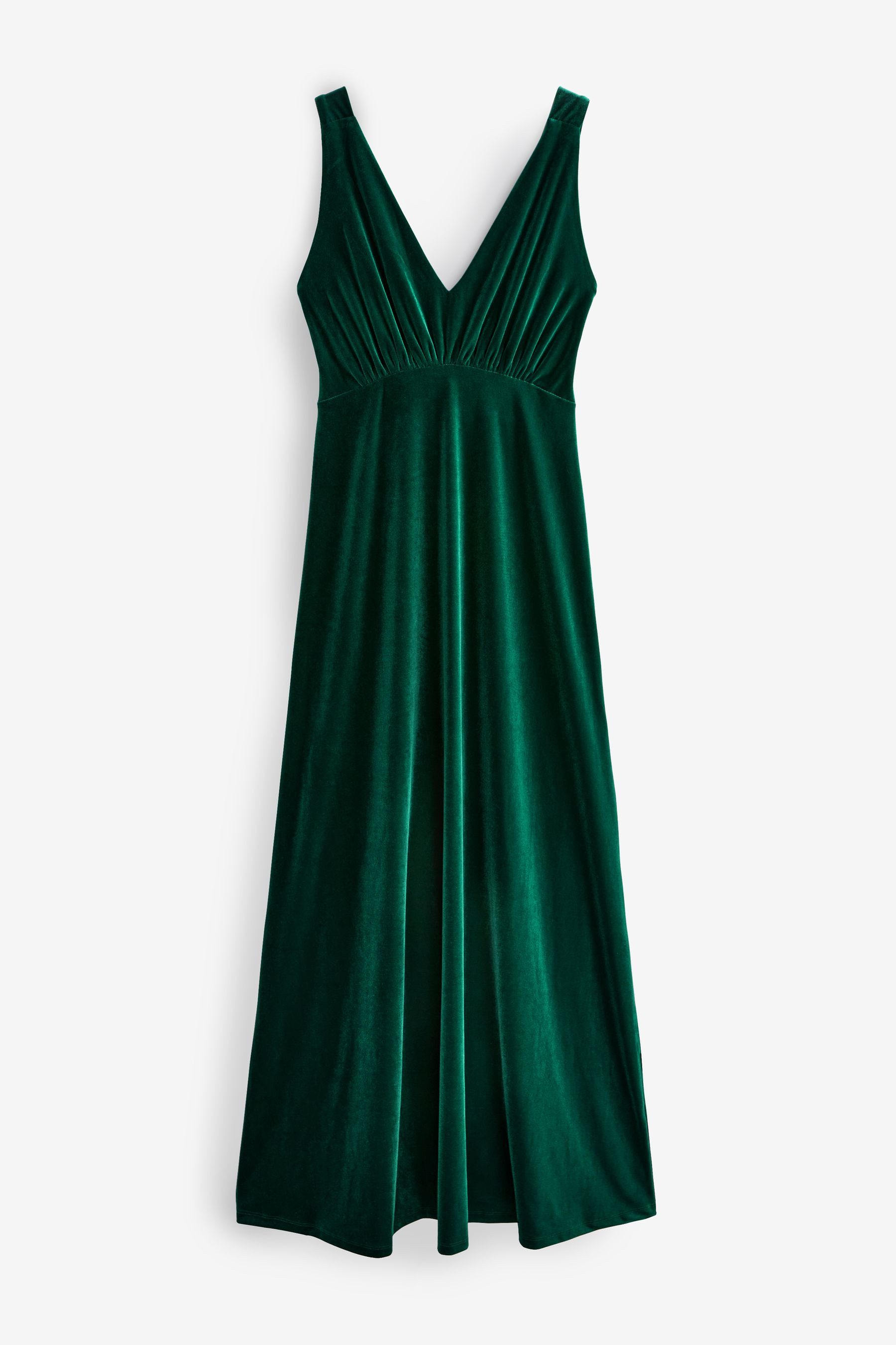Samtkleid Maxikleid aus Samt mit V-Ausschnitt