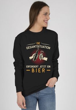 Shirtracer Sweatshirt Die Gesamtsituation erfordert jetzt ein Bier - Geschenk Bierfreunde Va (1-tlg) Party & Alkohol Herren