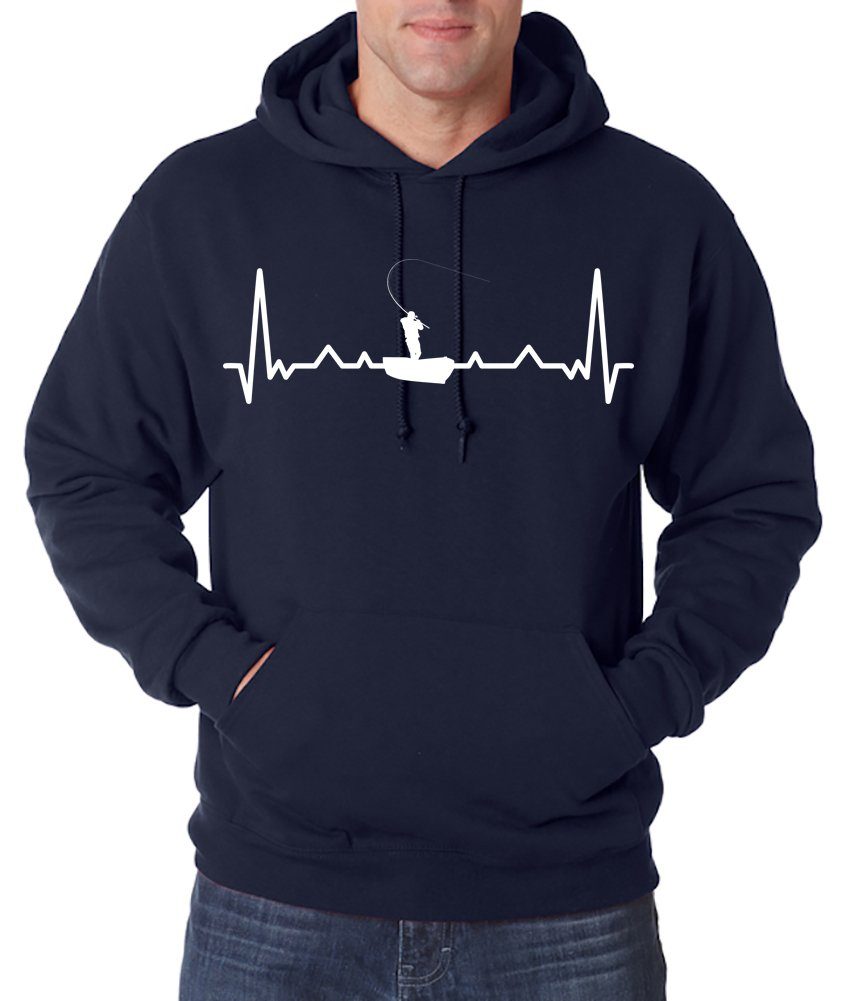 Kapuzenpullover Heartbeat Angeln Herren Hoodie Pullover