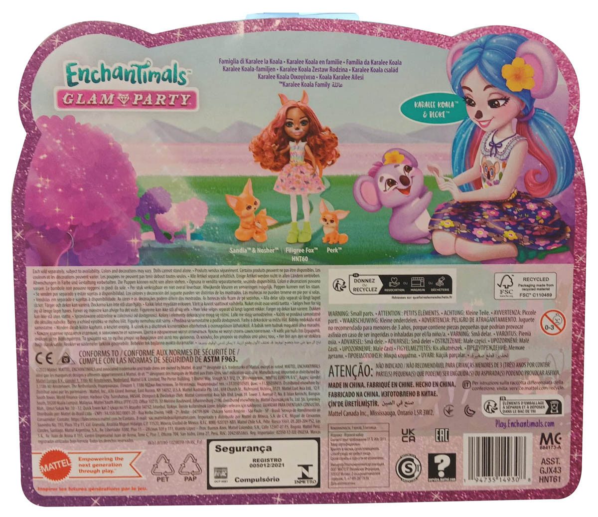 Mattel® Spielfigur Mattel Enchantimals Glam Party Karalee Koala Familie Tierfreunde Puppe