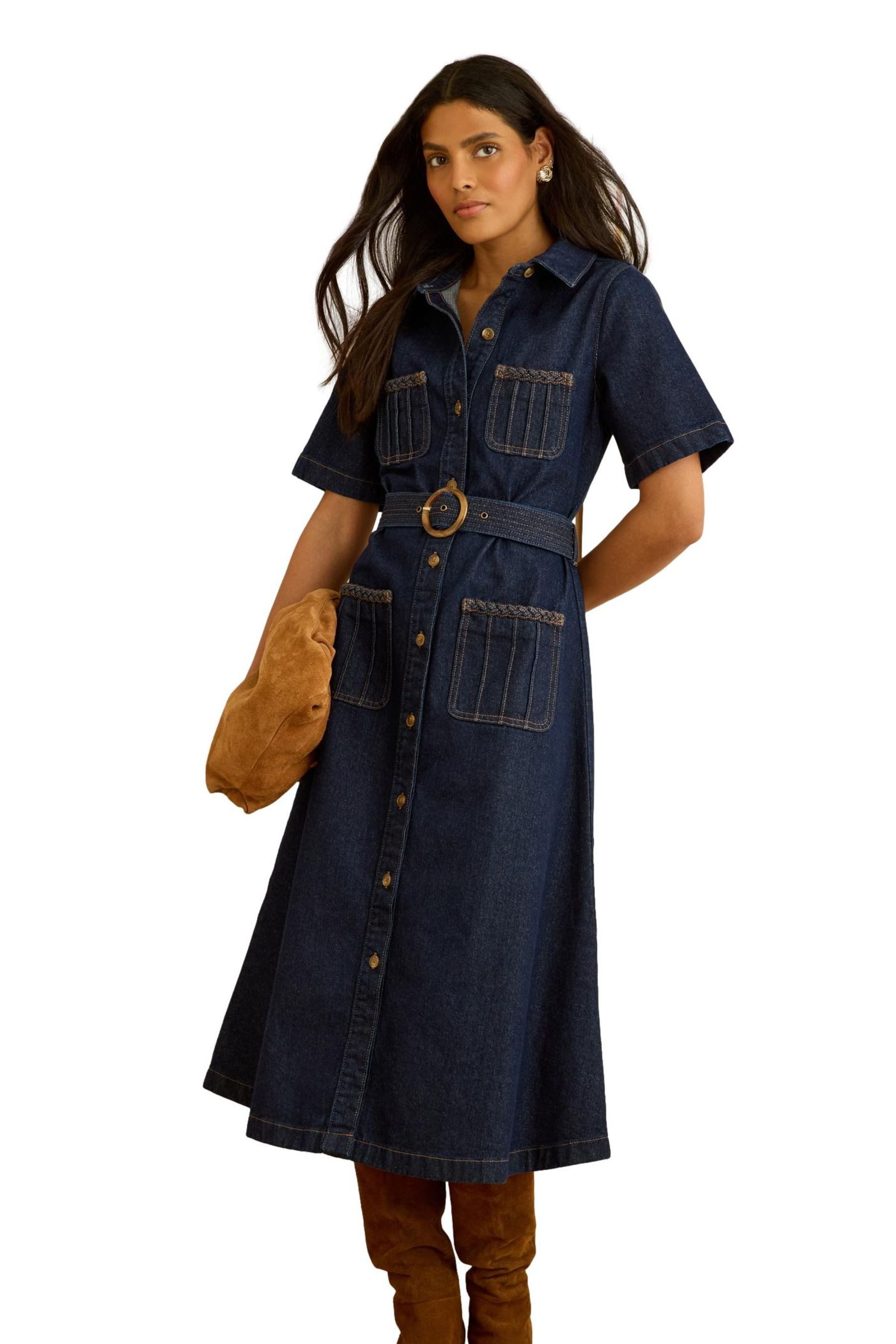 Jeanskleid Love & Roses Denim-Hemdblusenkleid, Regular