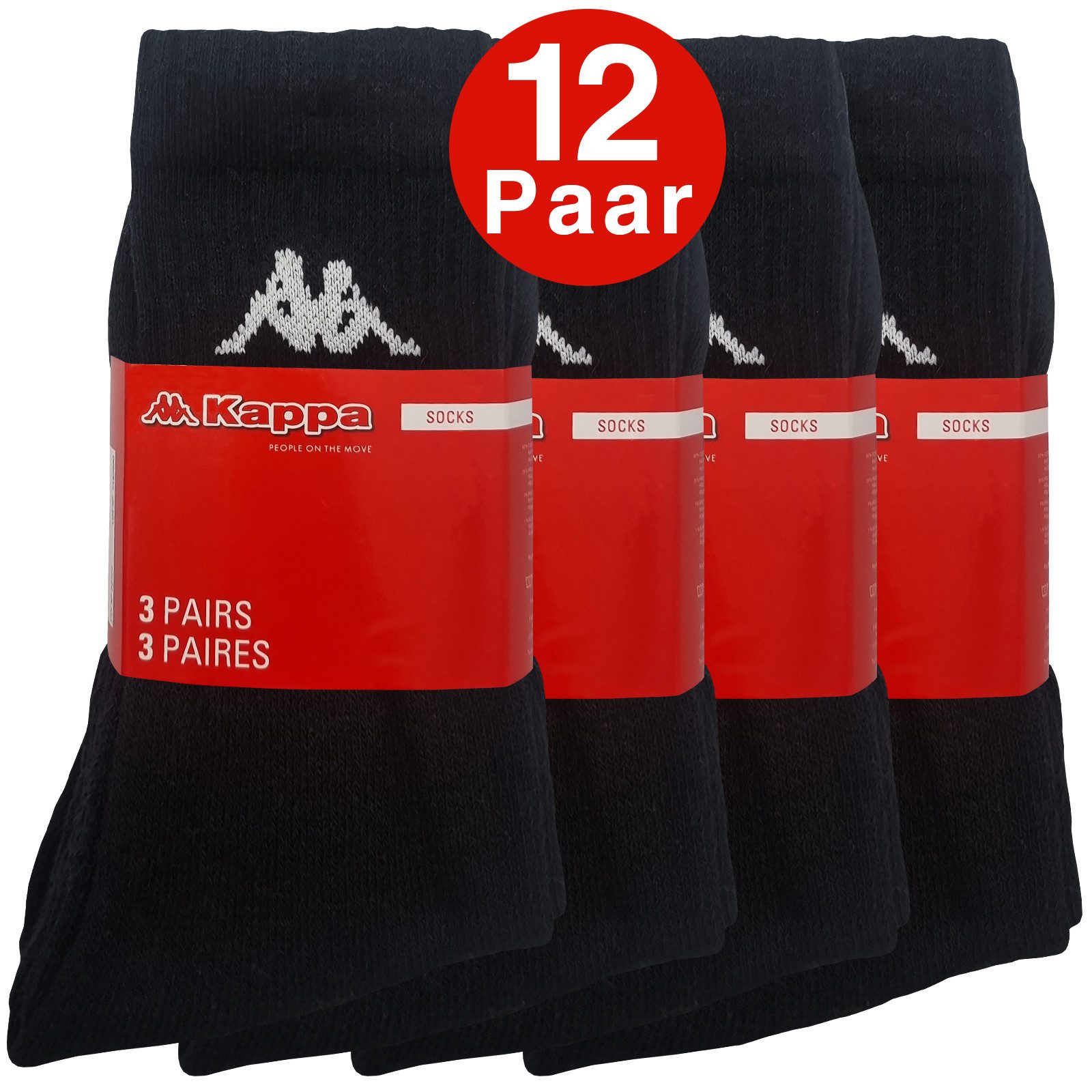 Kappa Tennissocken 6-24 Paar Sportsocken Schwarz günstig online kaufen