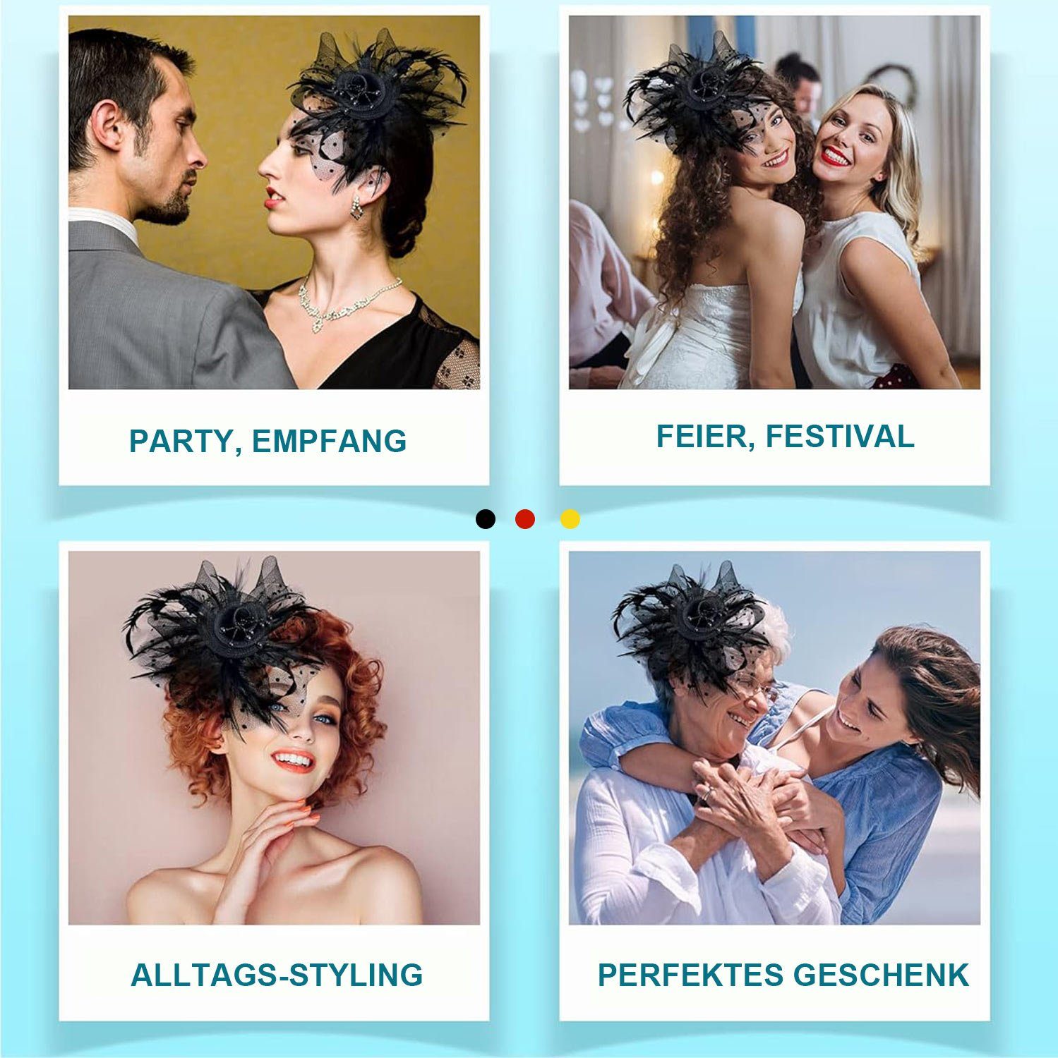 lila Karneval mit Kopfschmuck Charming Hut Federn, Cocktail Hut MAGICSHE Hochzeit Halloween Haarspange