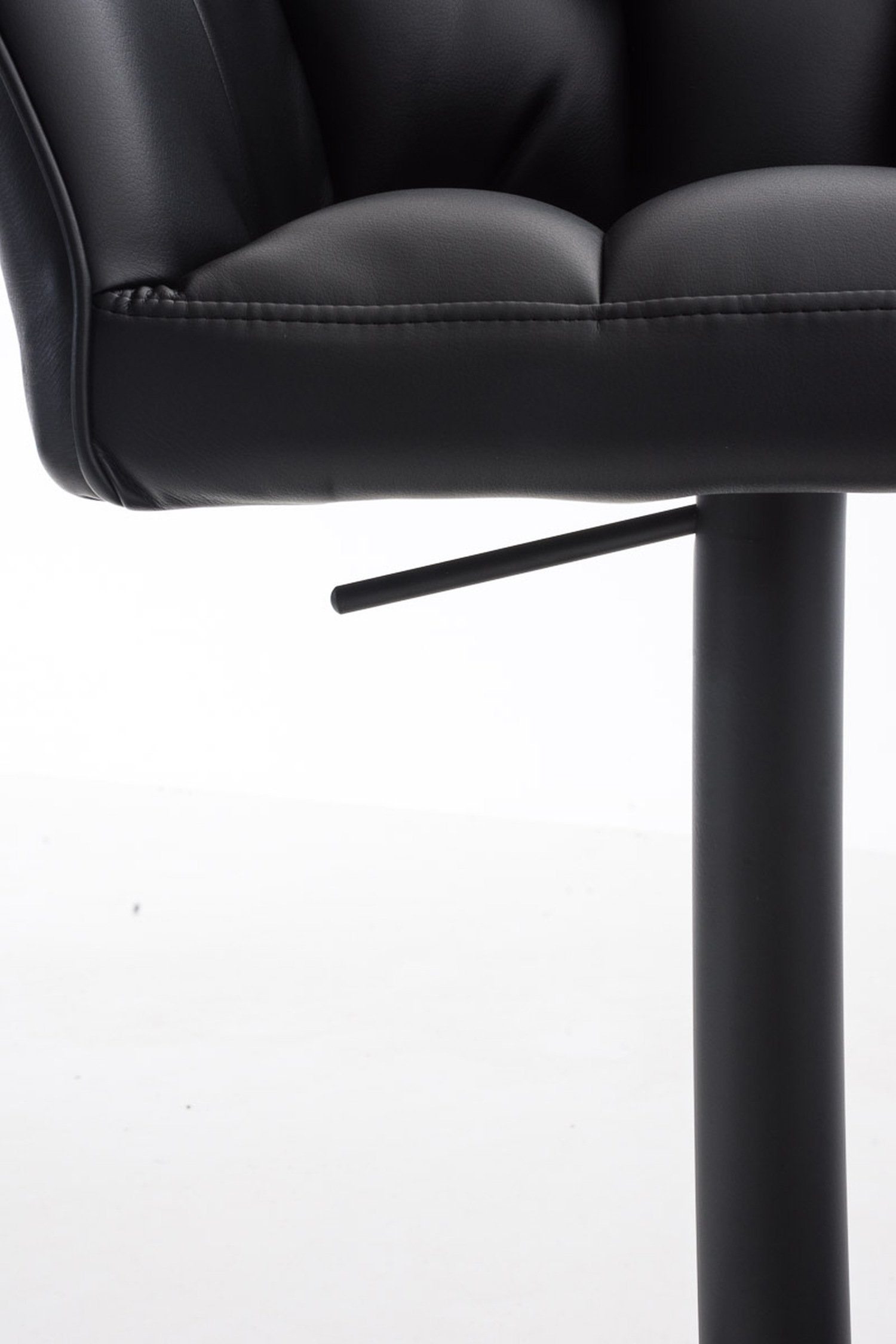 für Metall Damaso schwarz Hocker Sitzfläche: Rückenlehne (mit Fußstütze - Barhocker Schwarz 360° & Kunstleder Theke drehbar - Küche), matt - TPFLiving und