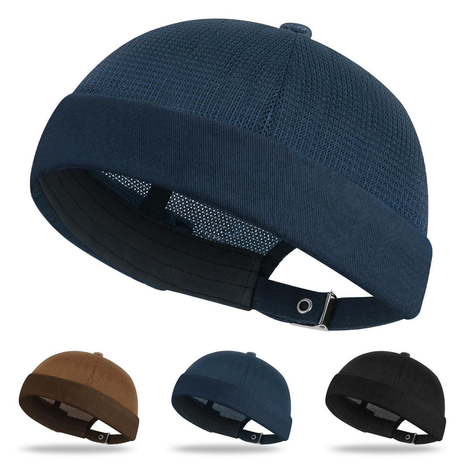 LuxusKollektion Beanie Seemannsmütze Beanie Mesh Marineblau (1-St)