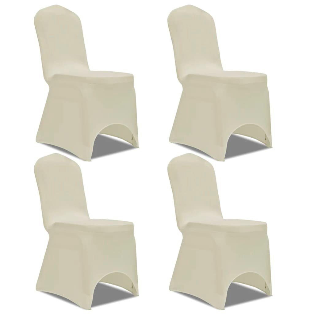 Hussen-Set Stuhlabdeckung Creme 100 cm - 4 Stück
