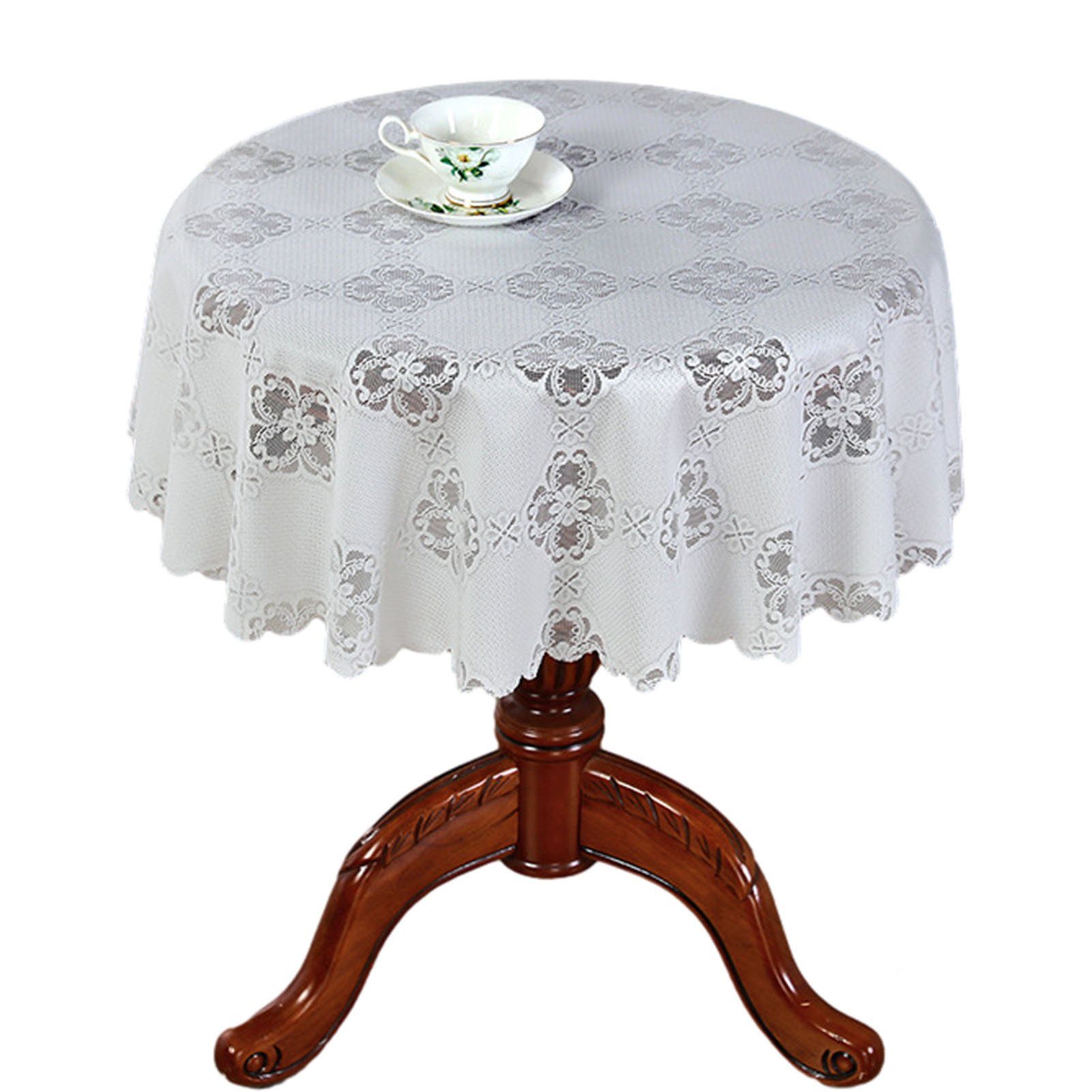 In Blusmart Weißer Runde Stilvolle Spitzentischdecke Farbe, Tischschonbezug Dekorative