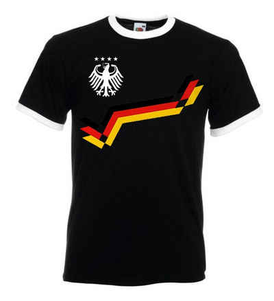 Youth Designz T-Shirt »Deutschland Shirt Retro Fußball Trikot Look« mit modischem Frontprint