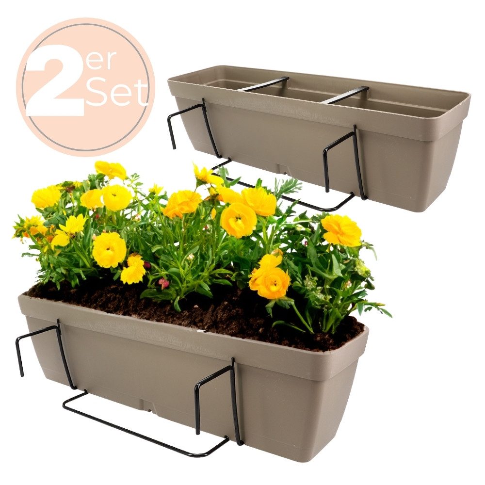 GarPet Balkonkasten 2x Blumenkasten Balkon Geländer günstig online kaufen