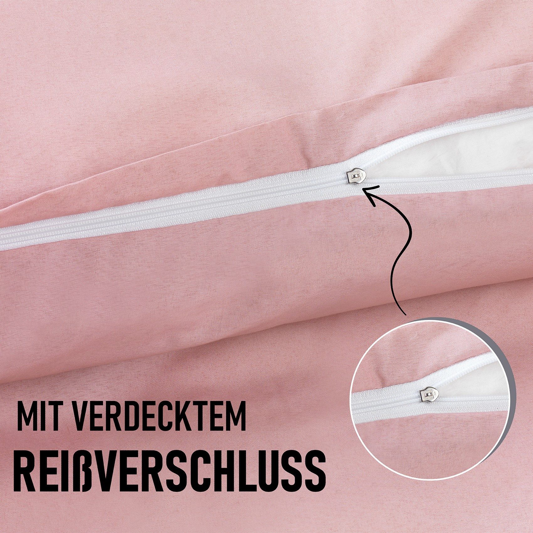 Kuscheli Partnerbettwäsche 2x 135x200 + 2x 80x80 cm atmungsaktiver Bettbezug, Partner Bettwäsche, Mikrofaser, 4 teilig, Für Allergiker geeignet, pflegeleicht, a – Bild 5 von 5
