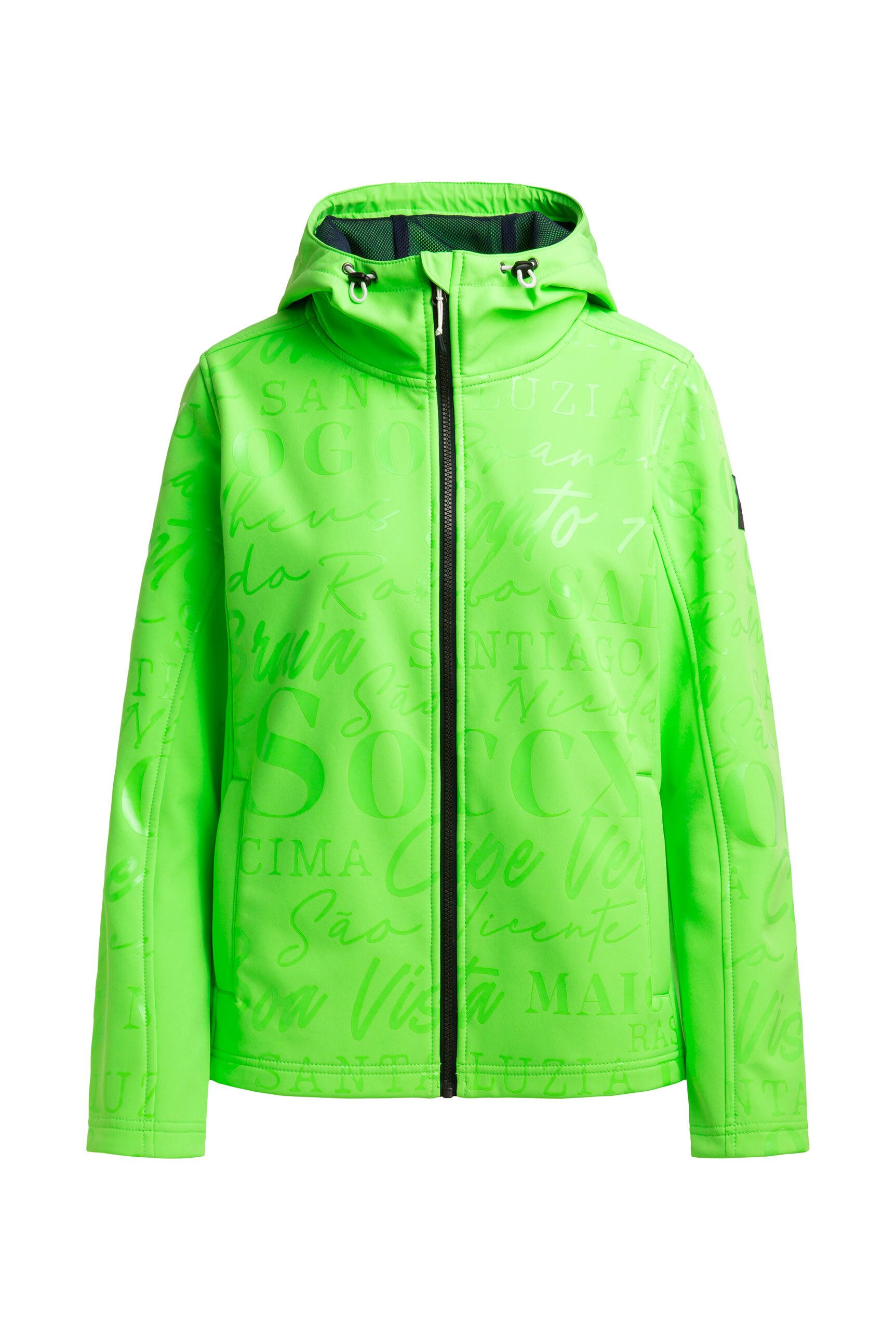 SOCCX Softshelljacke mit hochgeschnittener Kapuze