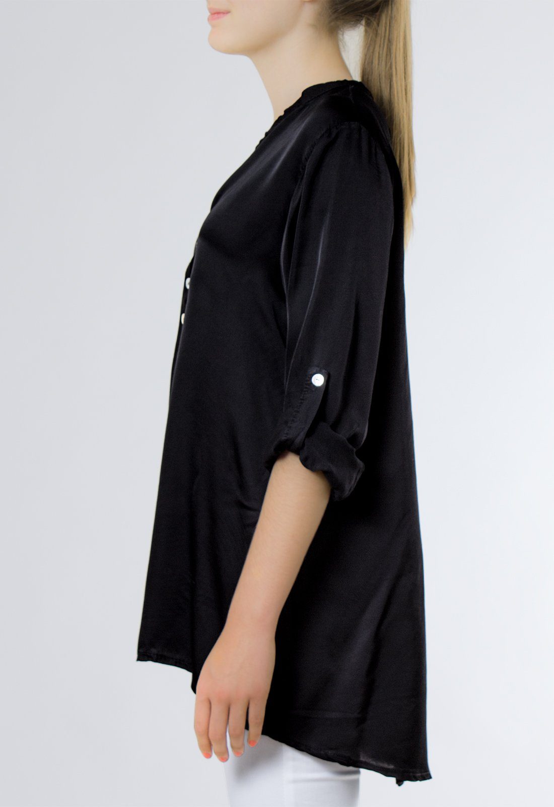 Caspar Shirtbluse BLU003 lässig elegante Damen Satin Hemdbluse