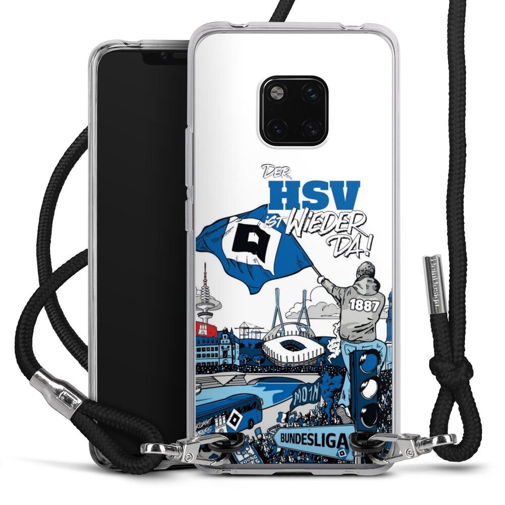 DeinDesign Handyhülle Hamburger SV Offizielles Lizenzprodukt Aufstieg, Huawei Mate 20 Pro Handykette Hülle mit Band Case zum Umhängen