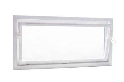 ACO Severin Ahlmann GmbH & Co. KG Kellerfenster ACO 80cm Nebenraumfenster Kippflügel Einfachglas Fenster weiß Kippfenster Keller, wärmeisolierende Kunststoff-Hohlkammerprofile