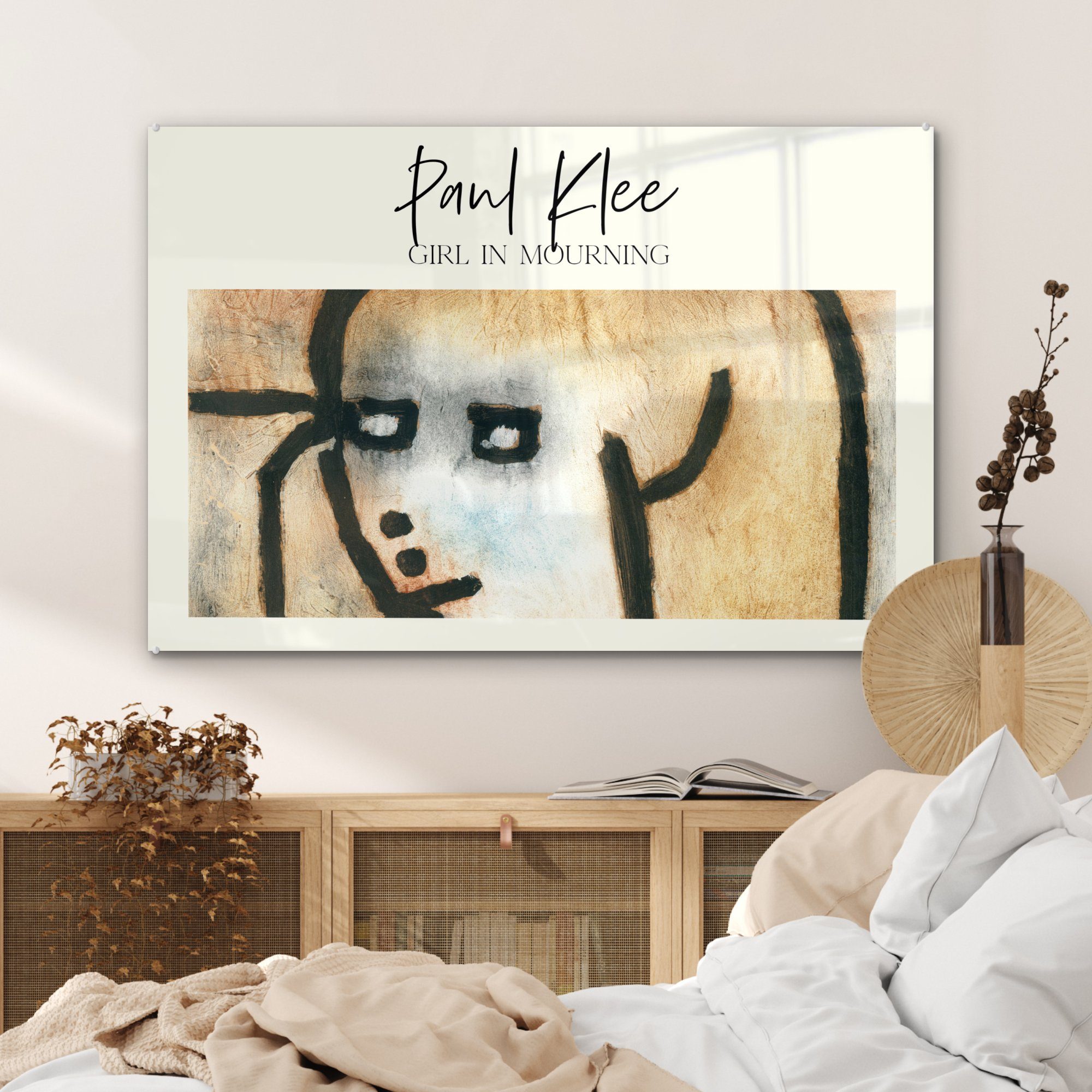 Mädchen Schlafzimmer Klee Paul MuchoWow Acrylglasbild & (1 Acrylglasbilder Wohnzimmer - St), - Trauerndes Gemälde,