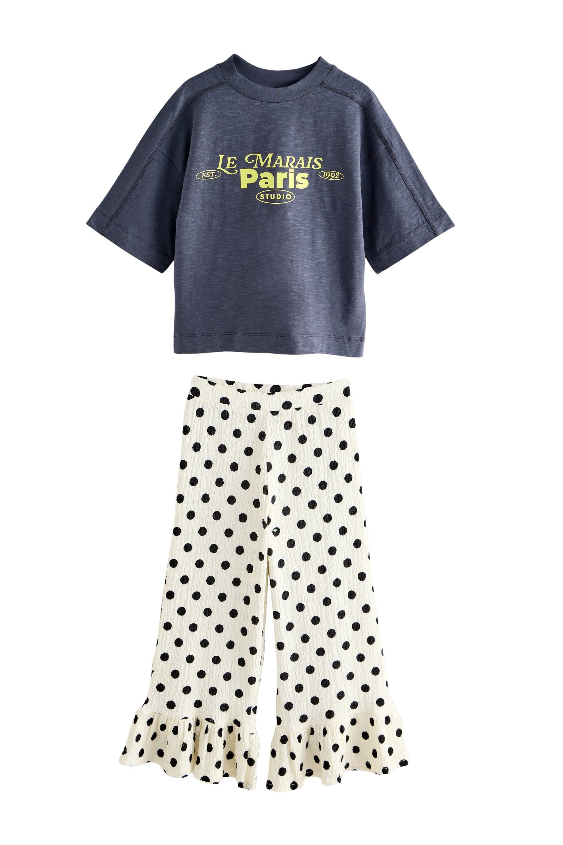 Shirt & Hose T-Shirt und Hose mit Rüschenrand im Set
