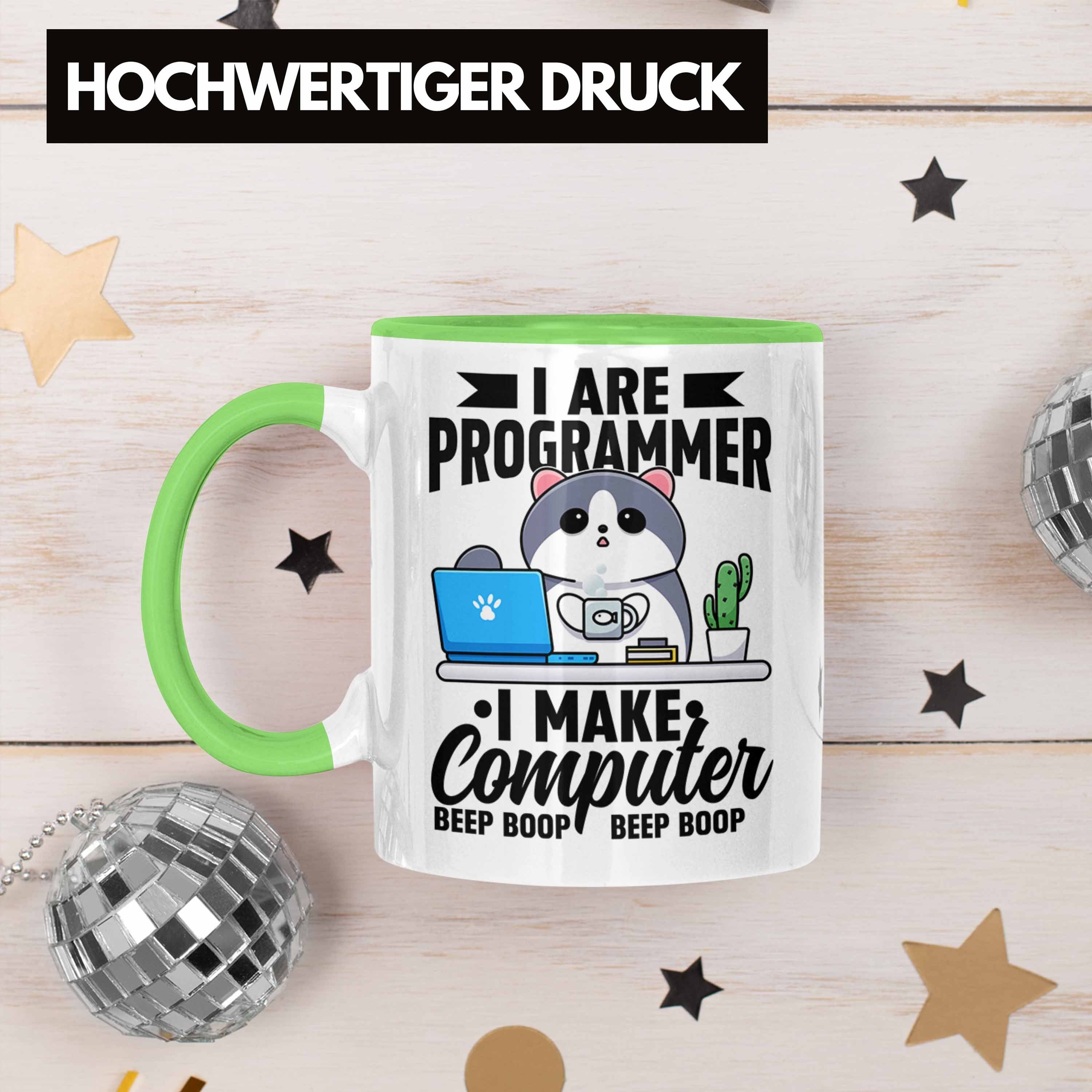 Humor - Grün Trendation Lustiger Lustige Geschenk Beep I Are Spruch Tasse I Boop Programmierer Computer Programmer Make Trendation Tasse