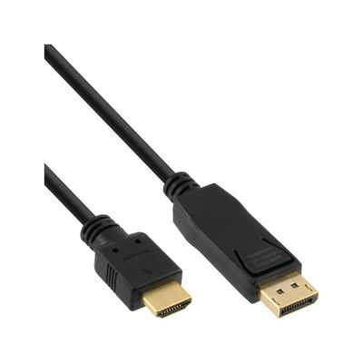 INTOS ELECTRONIC AG InLine® DisplayPort zu HDMI Konverter Kabel, schwarz, 3m Computer-Kabel