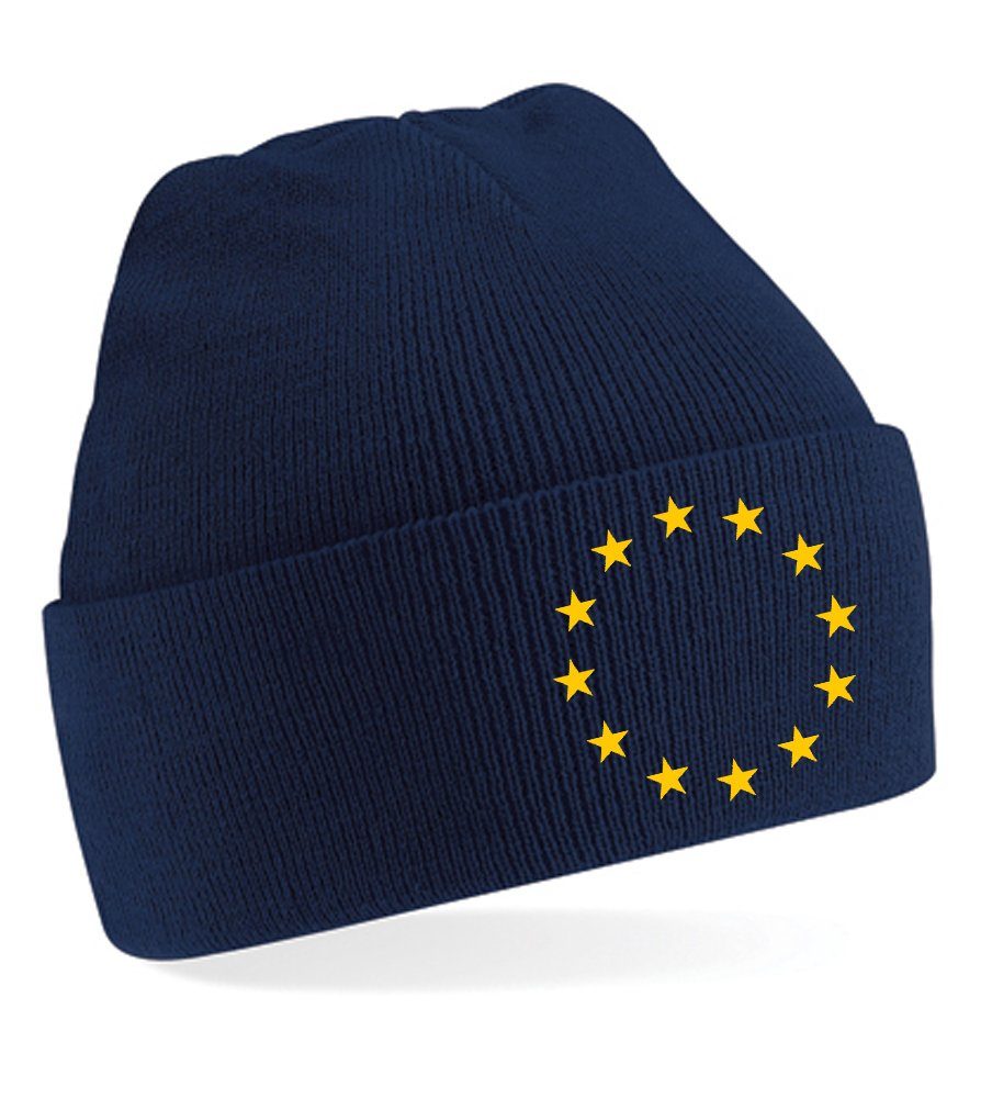 Europäische Mütze Erwachsen Navyblau Brownie & Unisex Europa Blondie EU Beanie Union