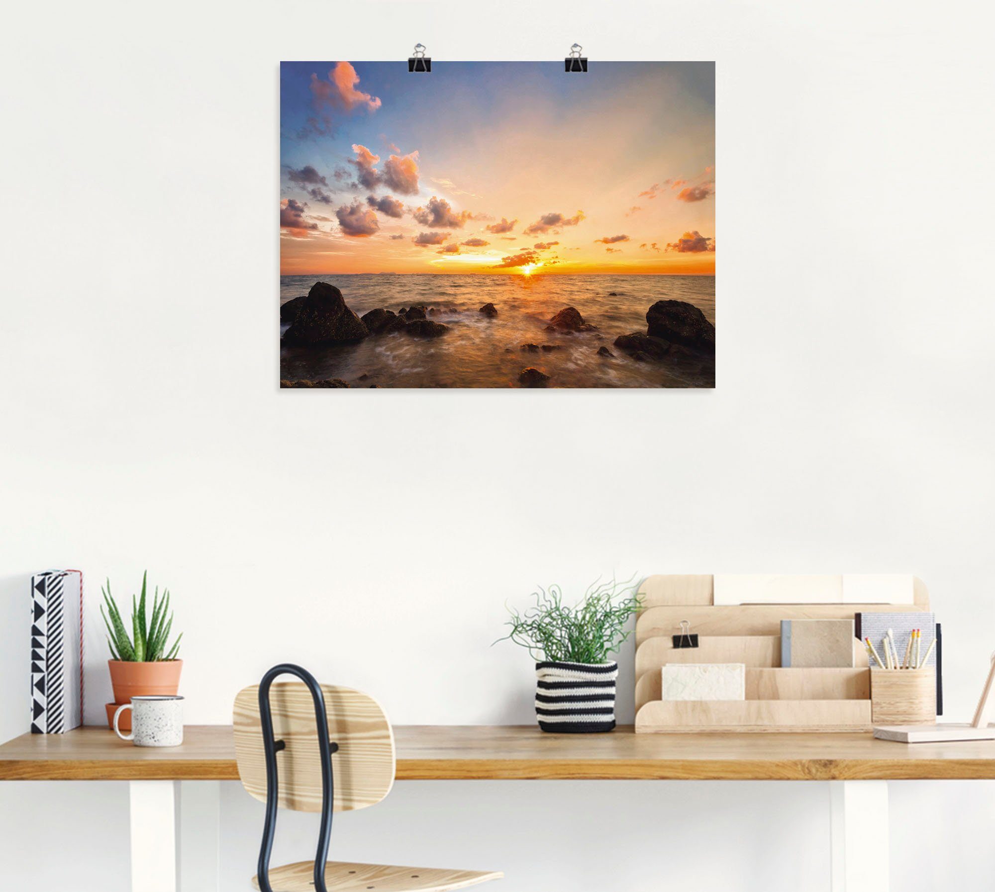 Artland Poster Sonnenuntergang, versch. Wandaufkleber Alubild, -untergang als oder St), Sonnenaufgang Größen (1 & Wandbild Leinwandbild, in