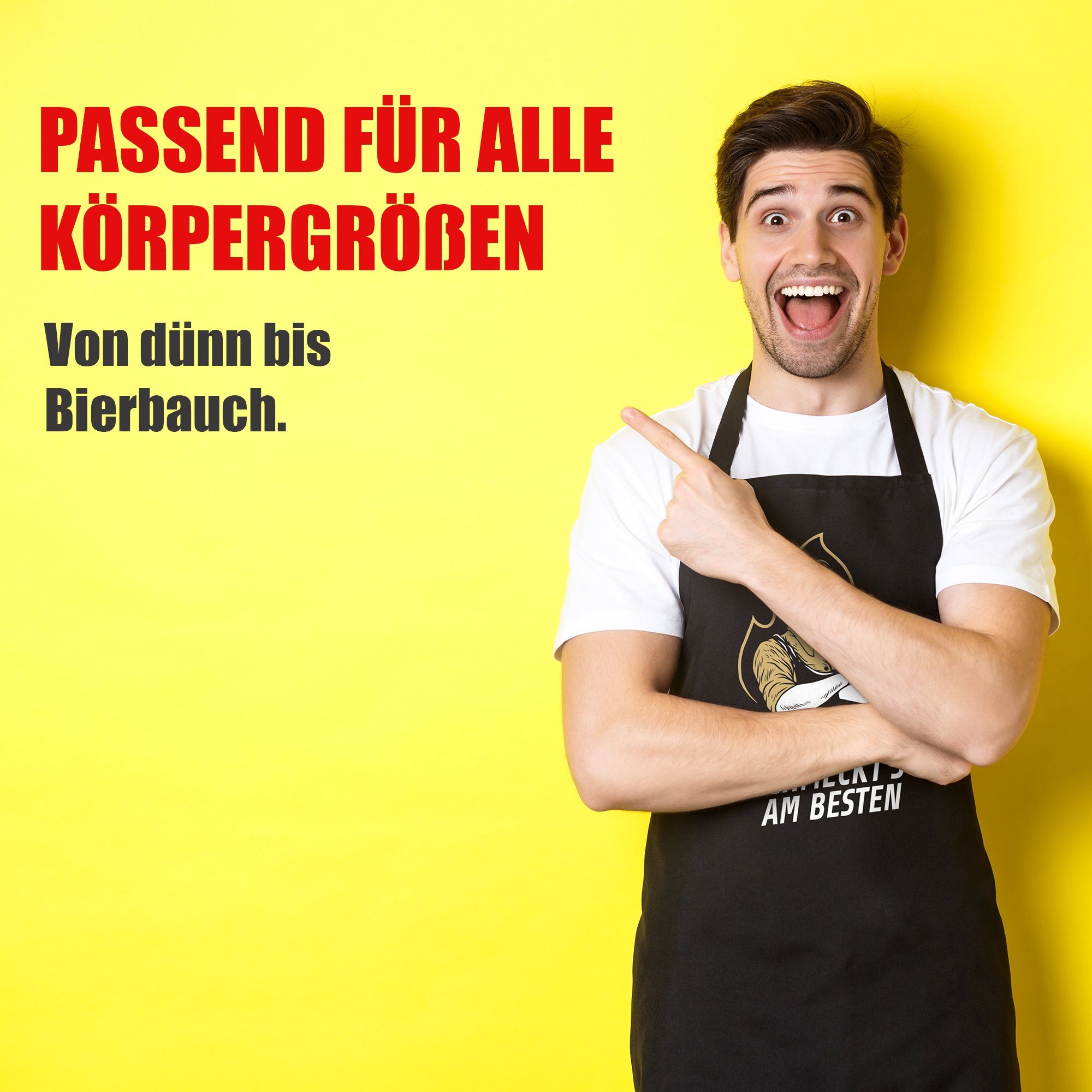 YORA Grillschürze für Männer lustig, (Set, 2-tlg., Grillschürze + personali günstig online kaufen