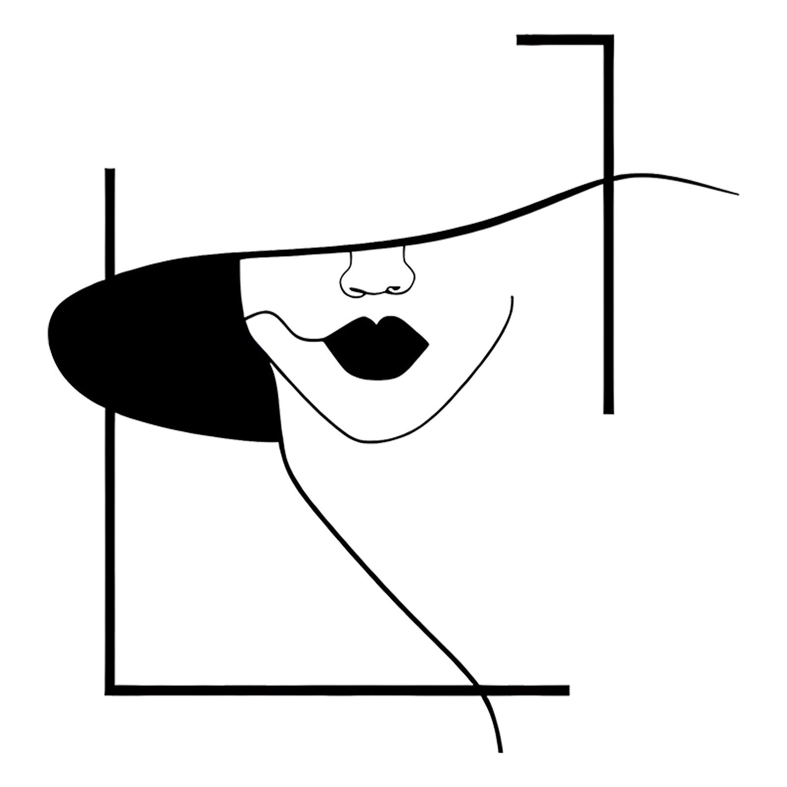 Jumpeak Wanddekoobjekt Abstrakte Linien Gesicht Metall Kunst Wanddekoration, abstrakte Kunst, Hergestellt aus Metall,Schwarz,weiß,55×53CM