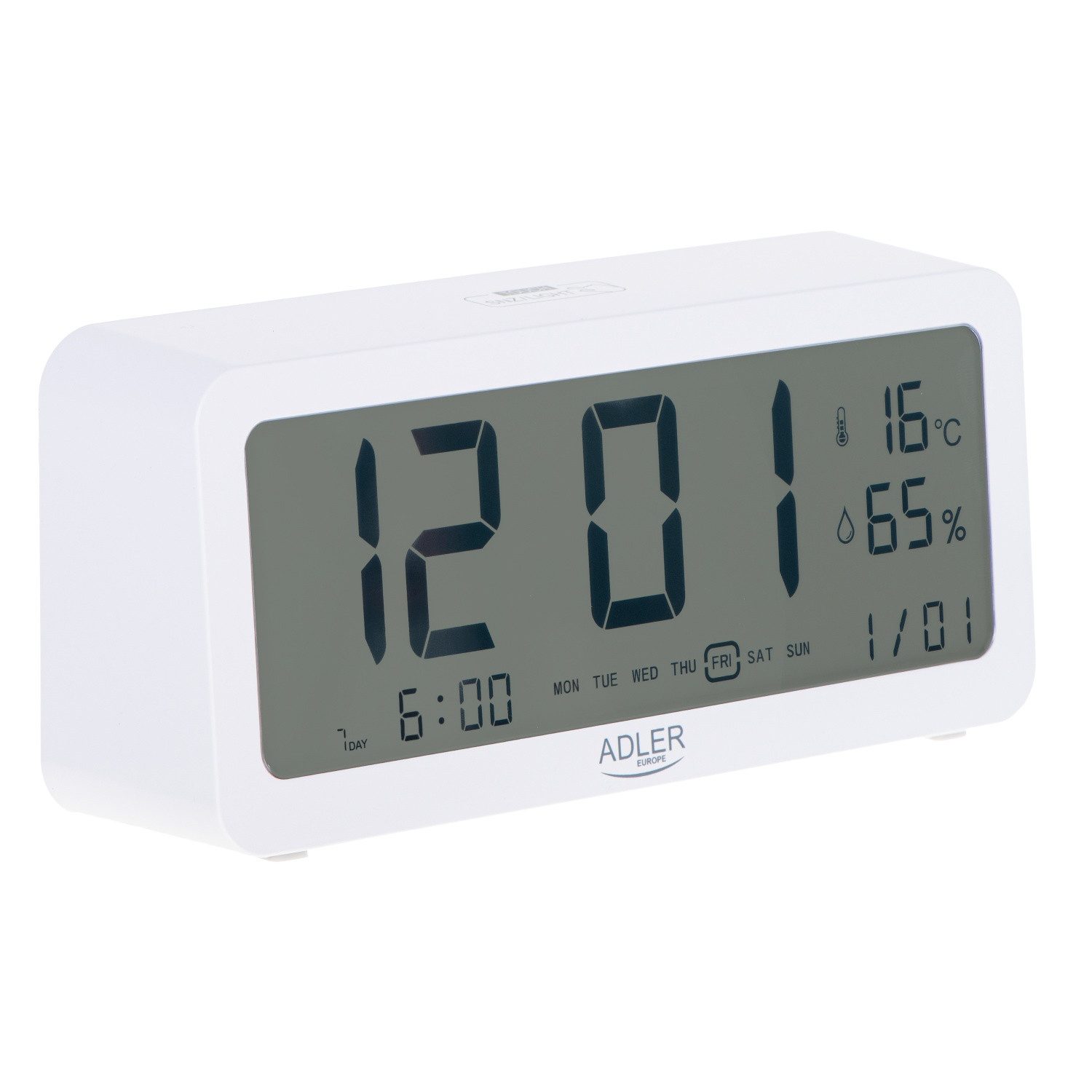 Adler Tischuhr AD 1195 mit Weckfunktion, LED-Display, Temperatur- und Hygrometerfunktion