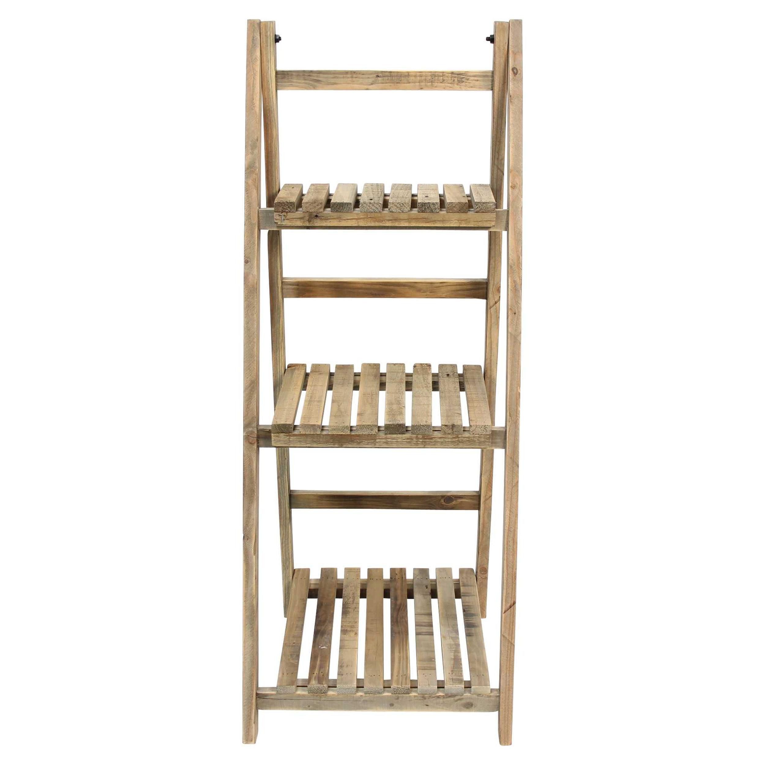 Frank Flechtwaren Regal Regal Recycling-Chic Holz klappbar 3 Böden