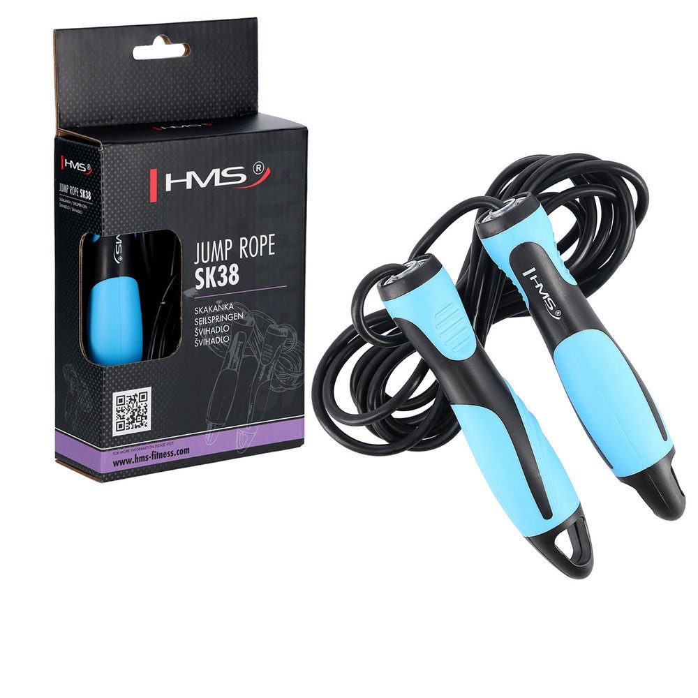 HMS Springseil Sprungseil Fitnessseil Springtau, ergonomische Griffe, Gummiseil, leicht, robust