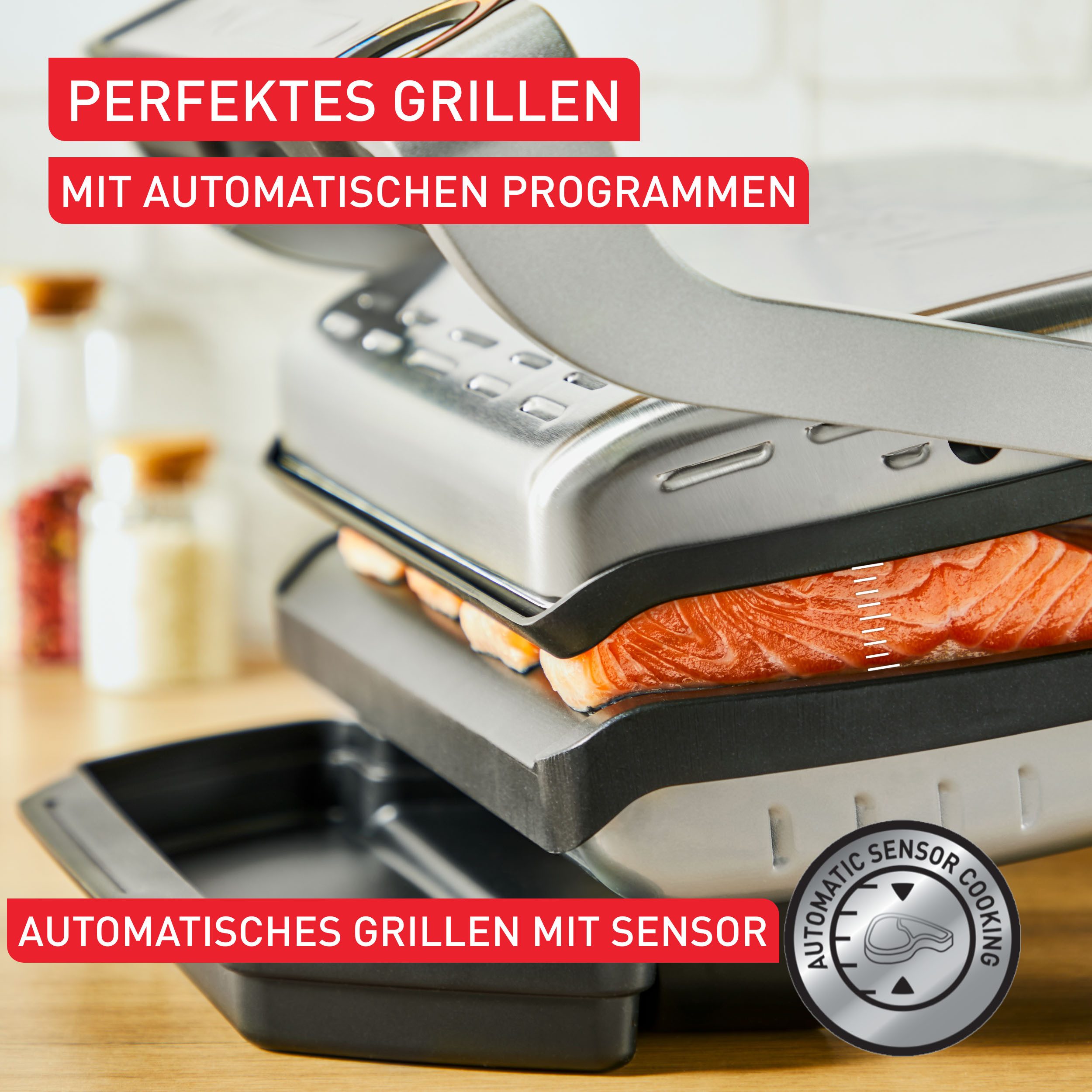 Tefal Backblech XA7298 OptiGrill, Aluminium, (Set), Plancha-Platten XL, für empfindliche Zutaten, antihaftb. Alu-Druckguss