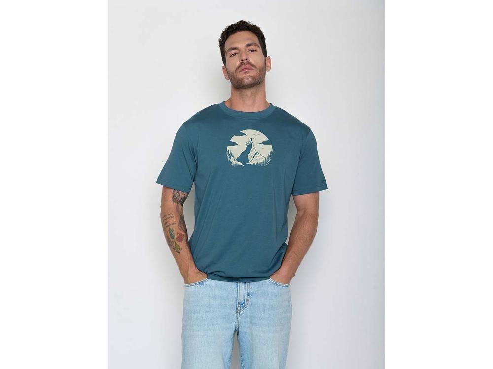 GreenBomb T-Shirt GREENBOMB Bio-Herren-T-Shirt 'Nature Clouds' mit R