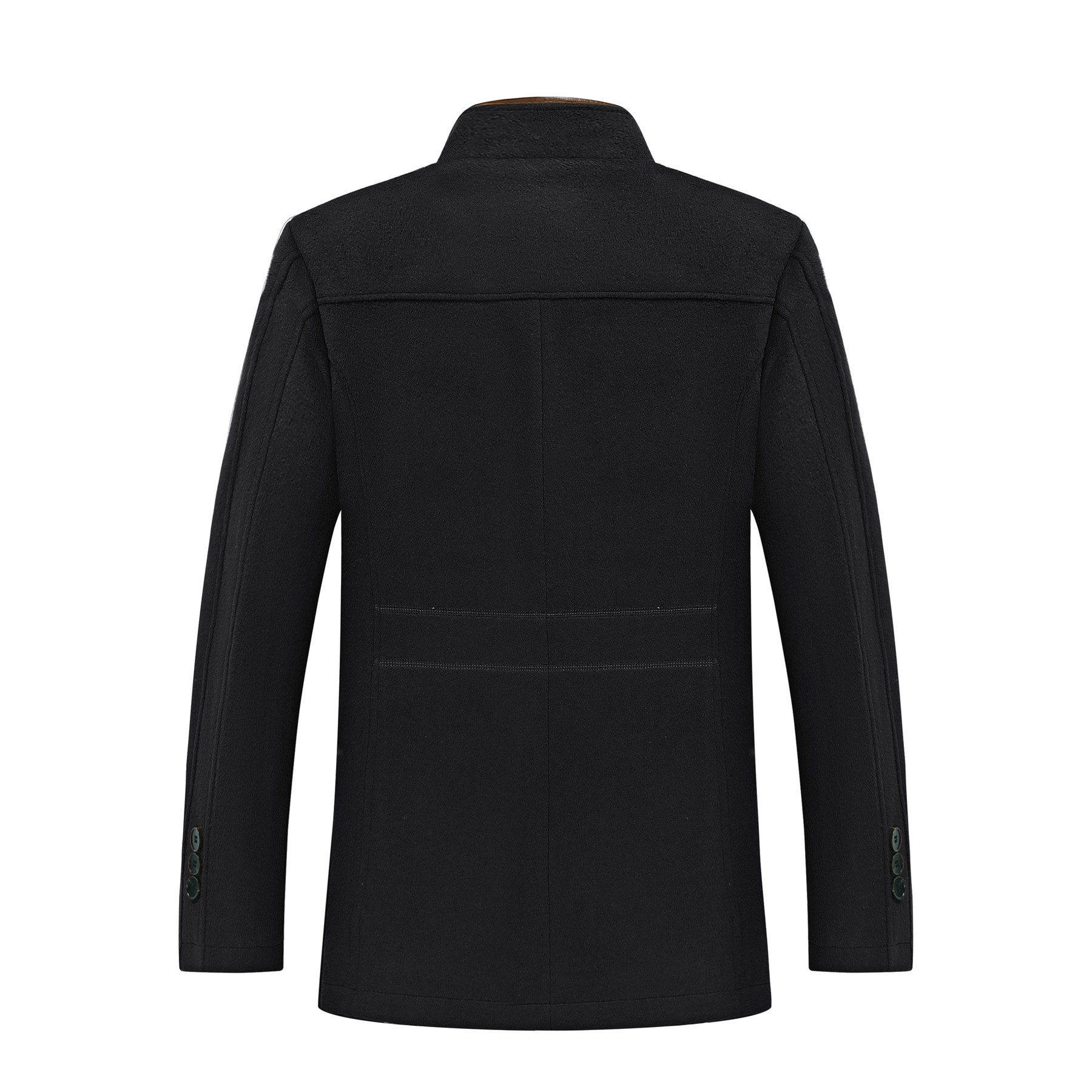 Allthemen Kurzmantel Herren Wollmix Wintermantel mit Stehkragen Winterjacke Kontrastfarbe