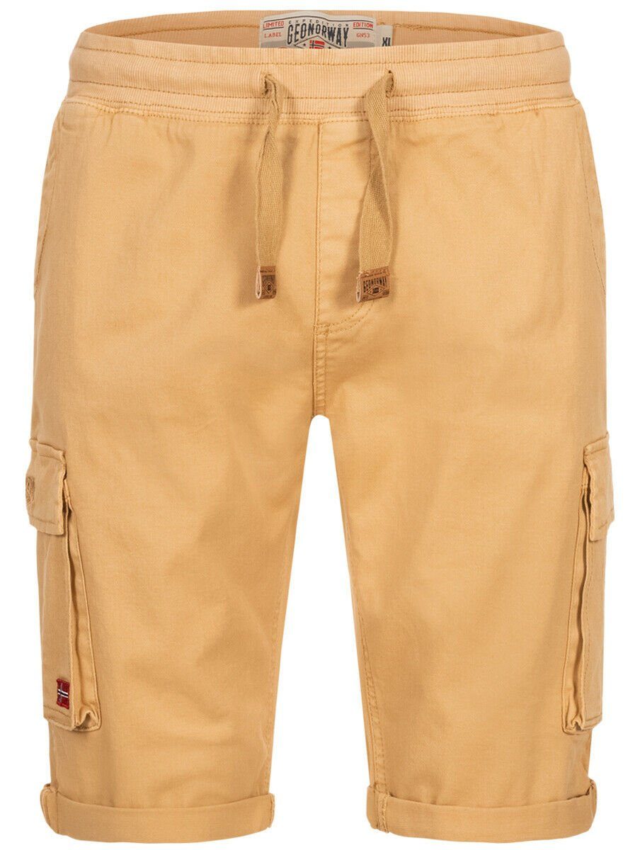 Geographical Norway Shorts Herren Cargo Shorts Kurze Hose Short Bermuda Knielang Sommer Plaire-Beige