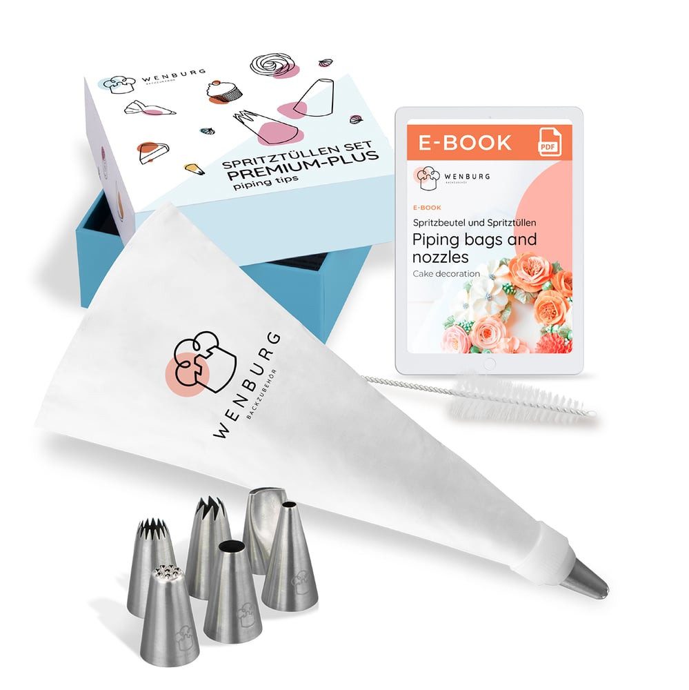Wenburg Back-Set 10er-Set Premium Plus Kuchendekorationsset, Torten Kuchen Muffins Cupcakes Kupplungen Spritztüllen Sahne Creme
