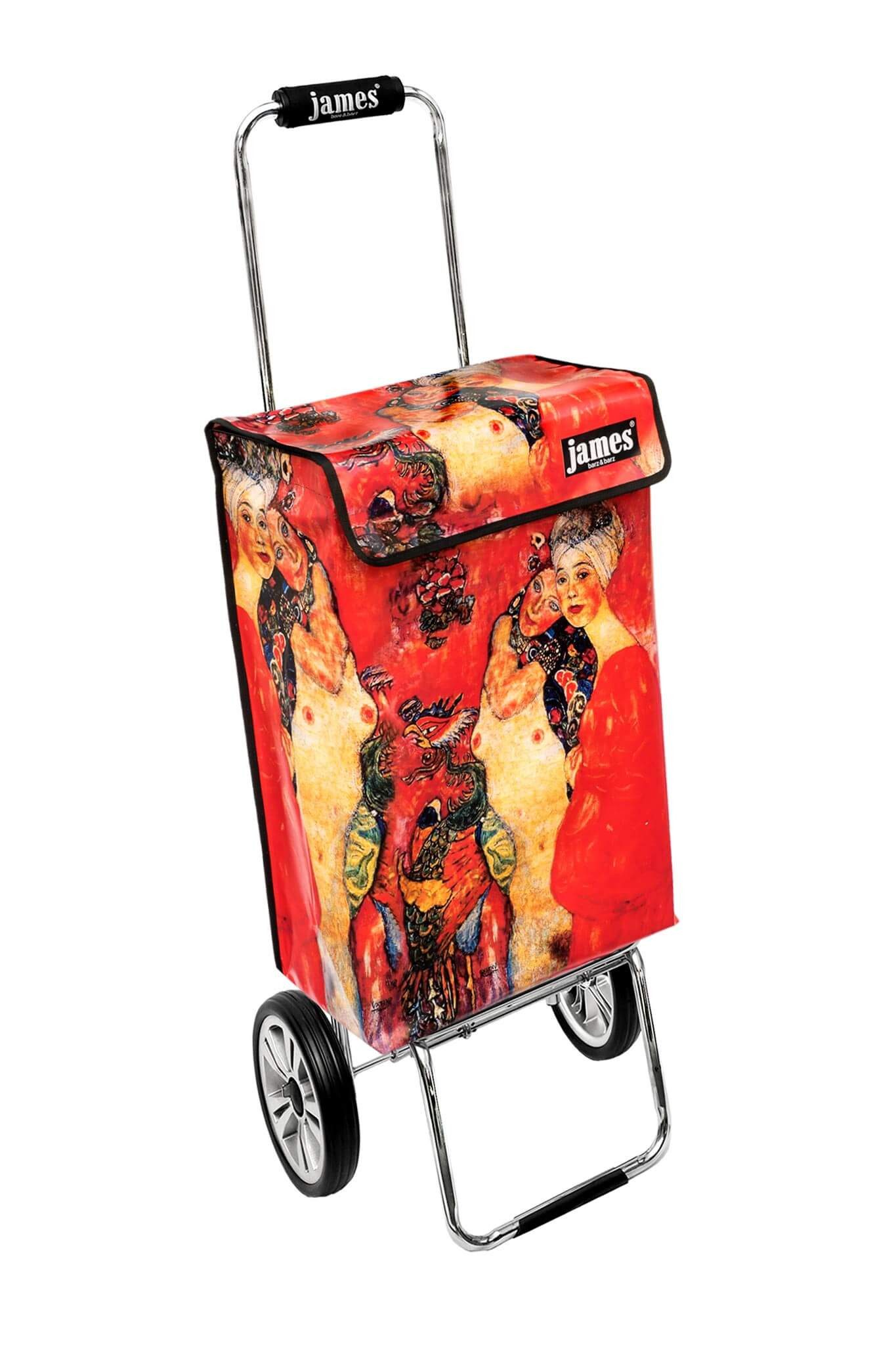 james Einkaufstrolley KLIMTGIRLS - stabiler Einkaufswagen mit individuellem Design, Handmade in Austria - Einkaufsbegleiter mit viel Stauraum - trägt 40kg