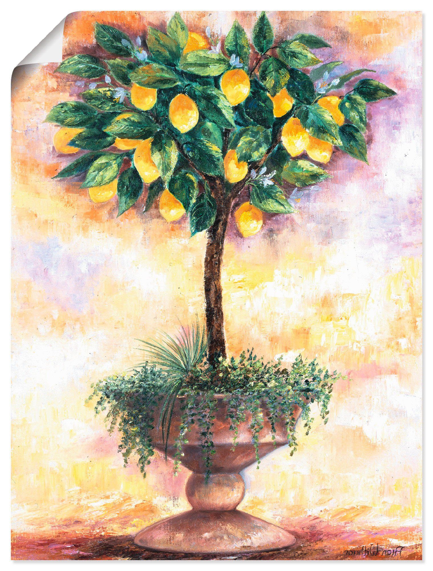 Artland Wandbild Zitronenbaum, Bäume (1 St), als Leinwandbild, Wandaufkleber oder Poster in versch. Größen