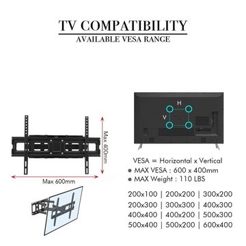 VINGLI Schwenkbar Neigbar,bis zu 70 zoll,max VESA400*600 TV-Wandhalterung