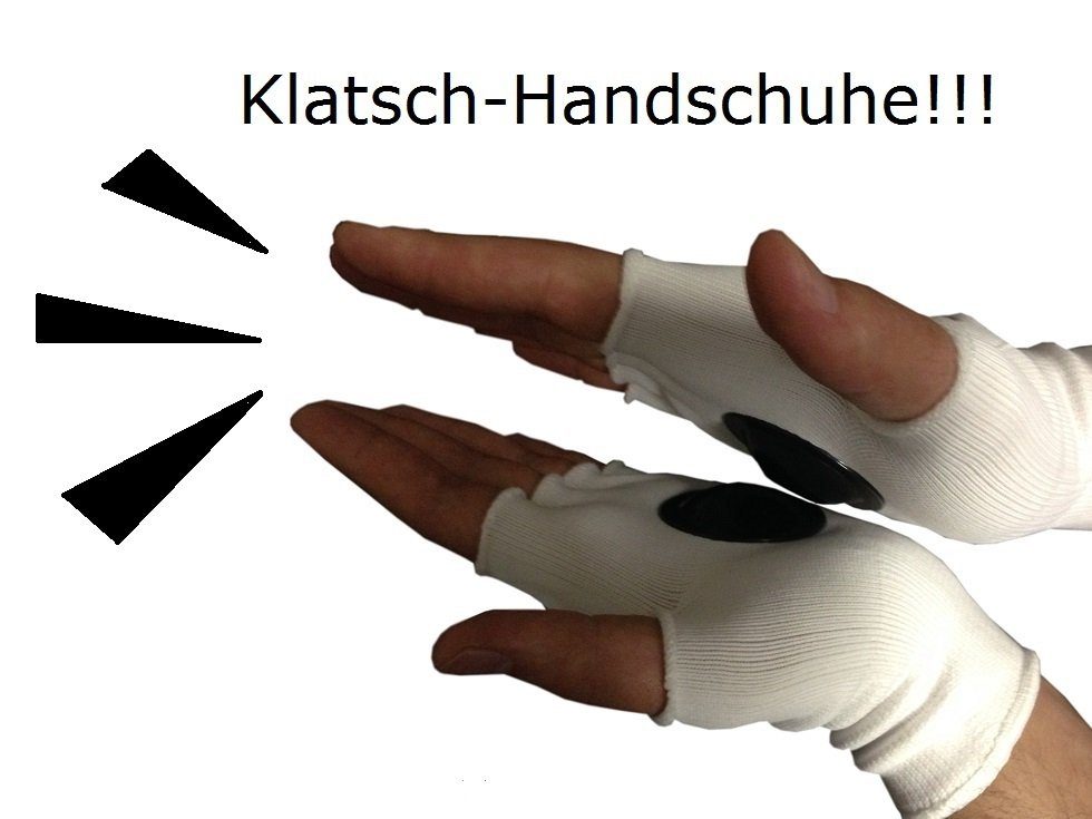trends4cents Trikot-Handschuhe Clip-Clappers Klatsch Uni Fahne der eingenähte Gr. Deutschland Handschuhe in Hartplastik-Halbkugeln Handfläche m