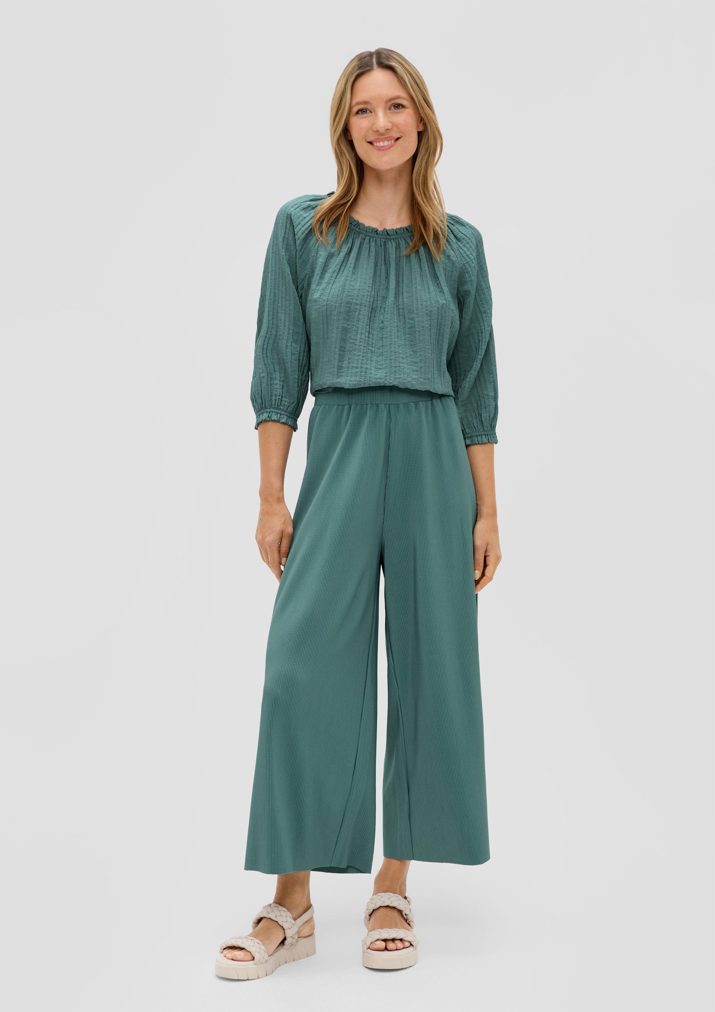 s.Oliver 3/4-Hose Regular: Plissierte Culottes aus Jersey