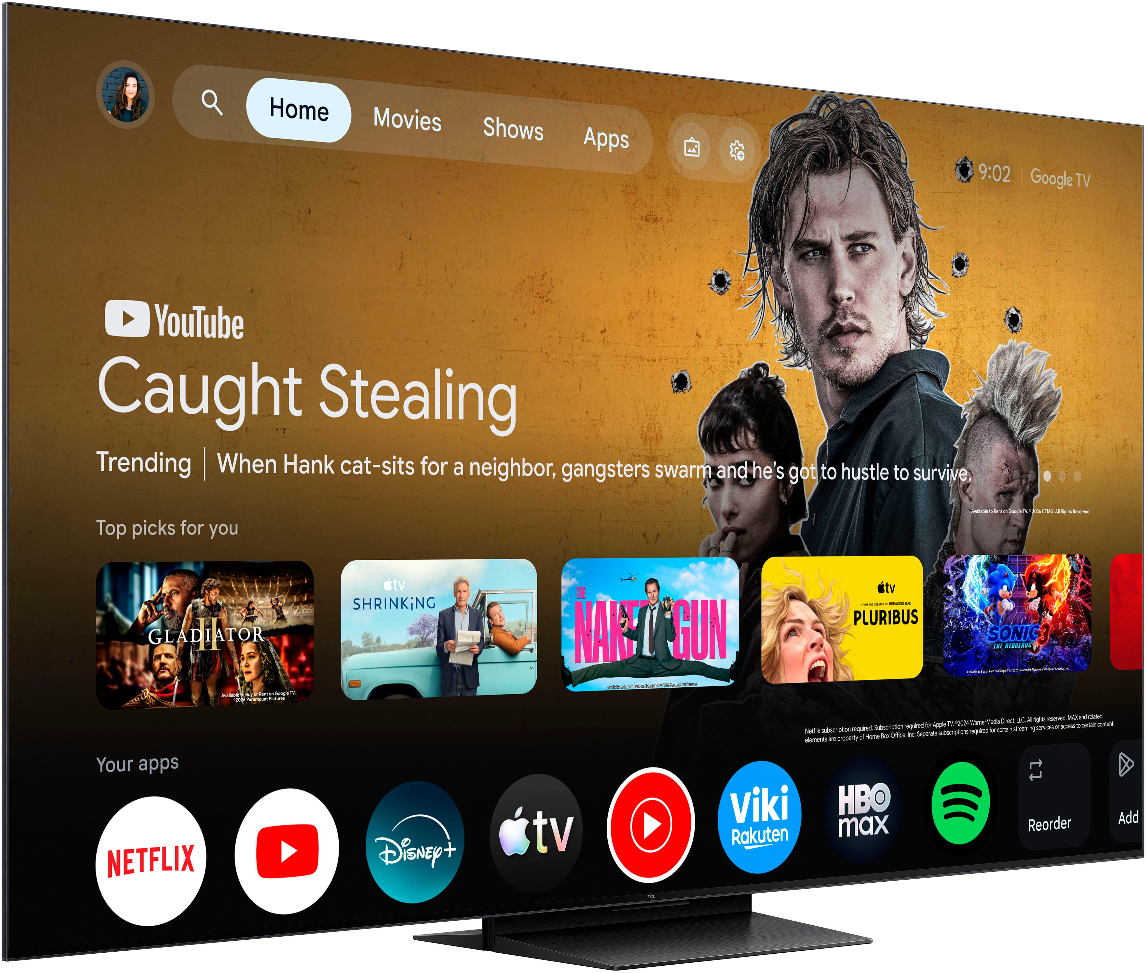TCL 65RM7LX1 Mini-LED-Fernseher (164 cm/65 Zoll, 4K Ultra HD, Google TV, Apple Airplay 2, 2.000 nits HDR, 100 % BT.2020, ONKYO 2.1)