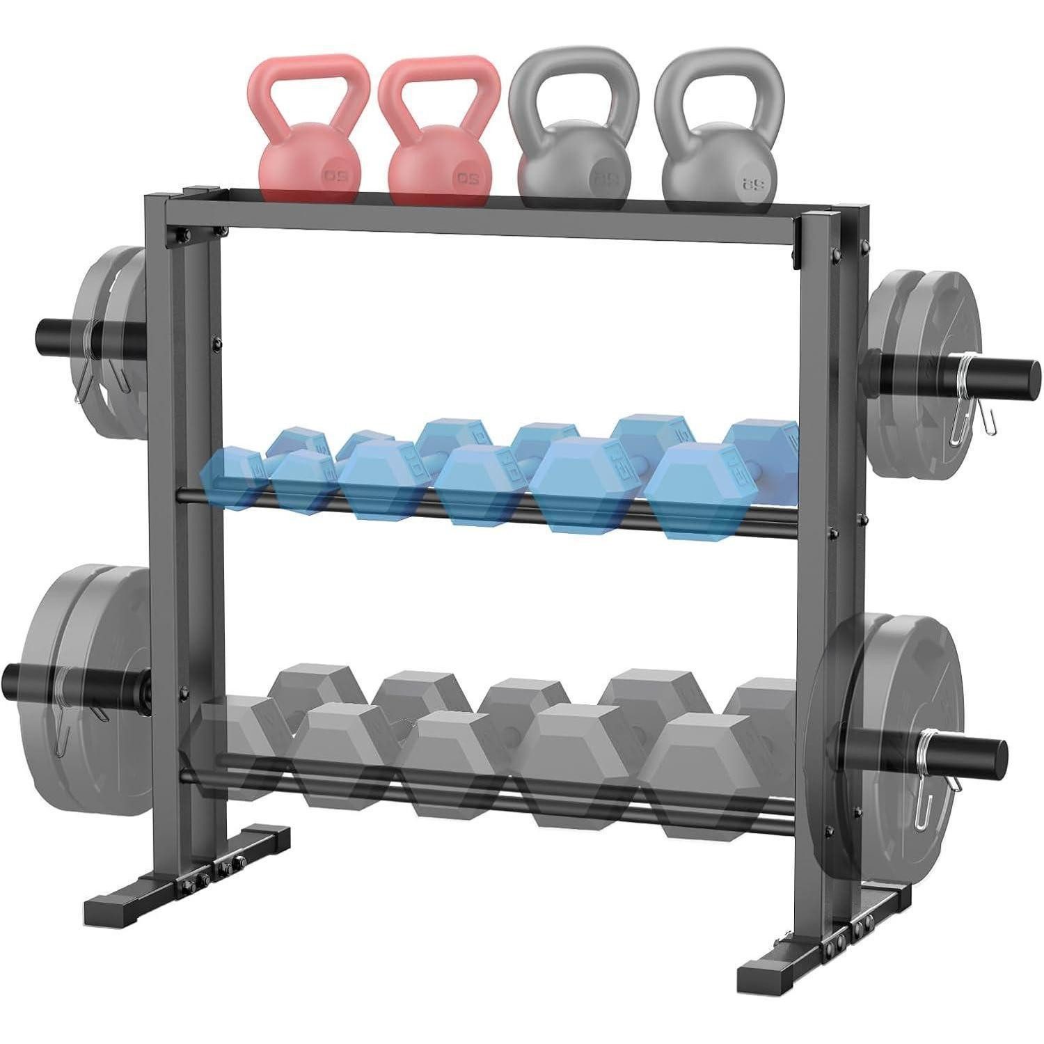 LuxusKollektion Kurzhantelständer Hantelständer 3-Tier Aufbewahrungsständer Gewichte Hanteln Kettlebells, (1-St)