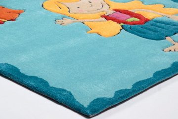 Kinderteppich Lisa, THEKO, rechteckig, Höhe: 14 mm, Kurzflor, Motiv Südsee, handgearbeiteter Reliefschnitt