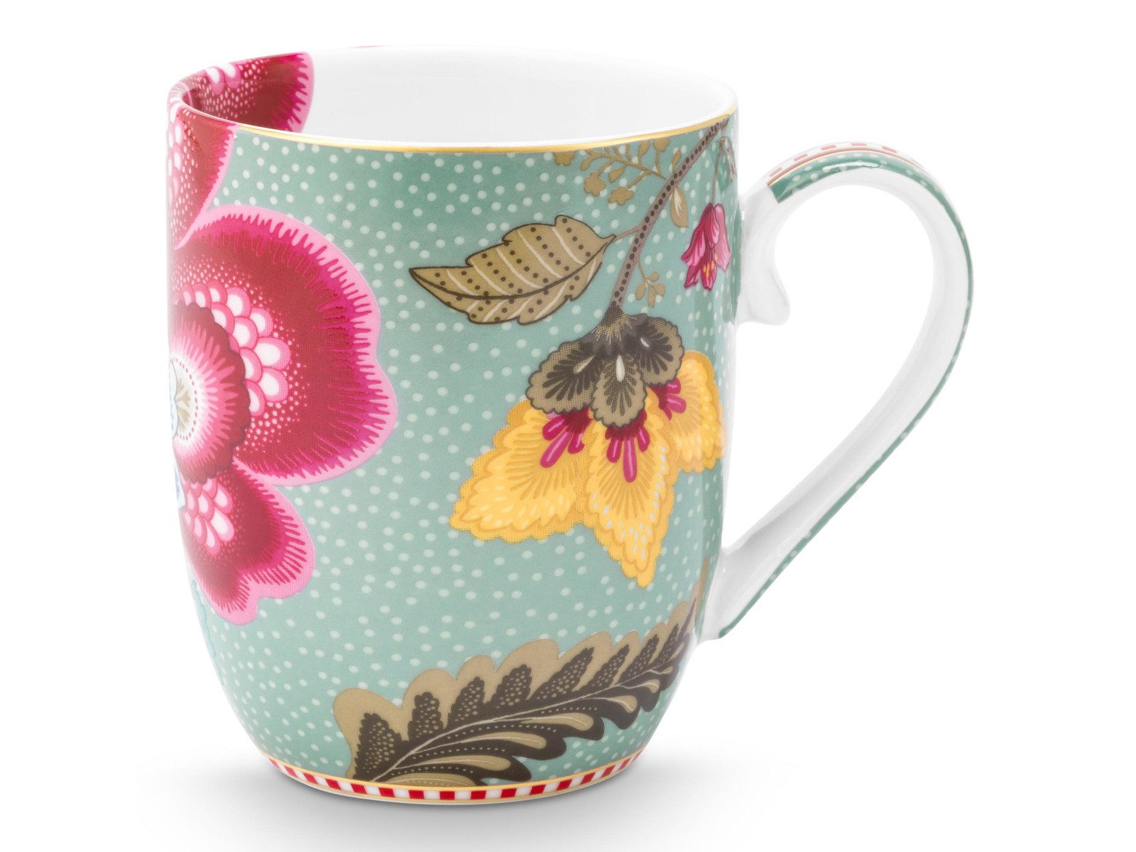 PiP Studio Becher Blooming Tales Fantasy Blue Henkelbecher Small 0,2l, Porzellan