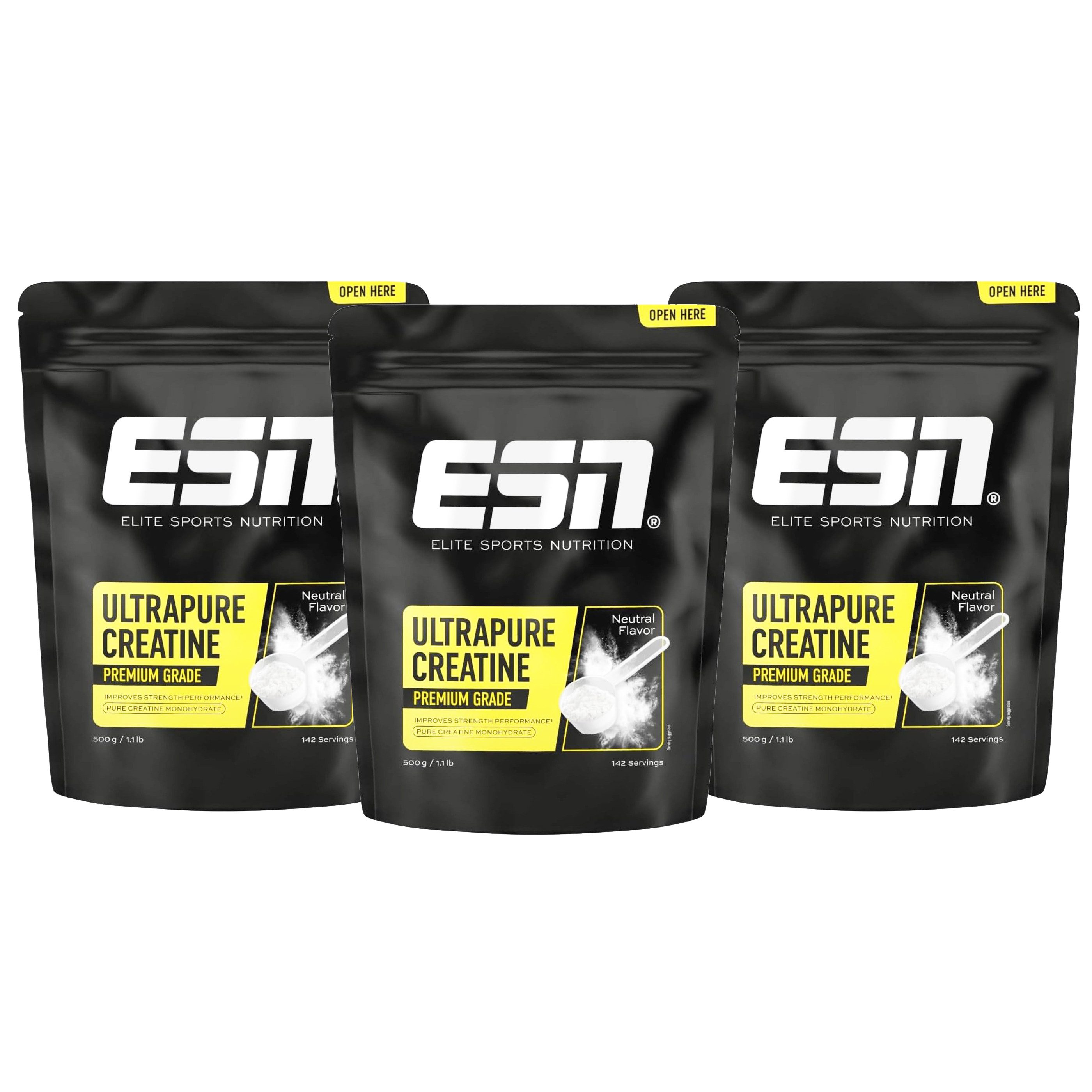 ESN Ultrapure Creatine Monohydrate 3x 500g Pulver, 1500 g